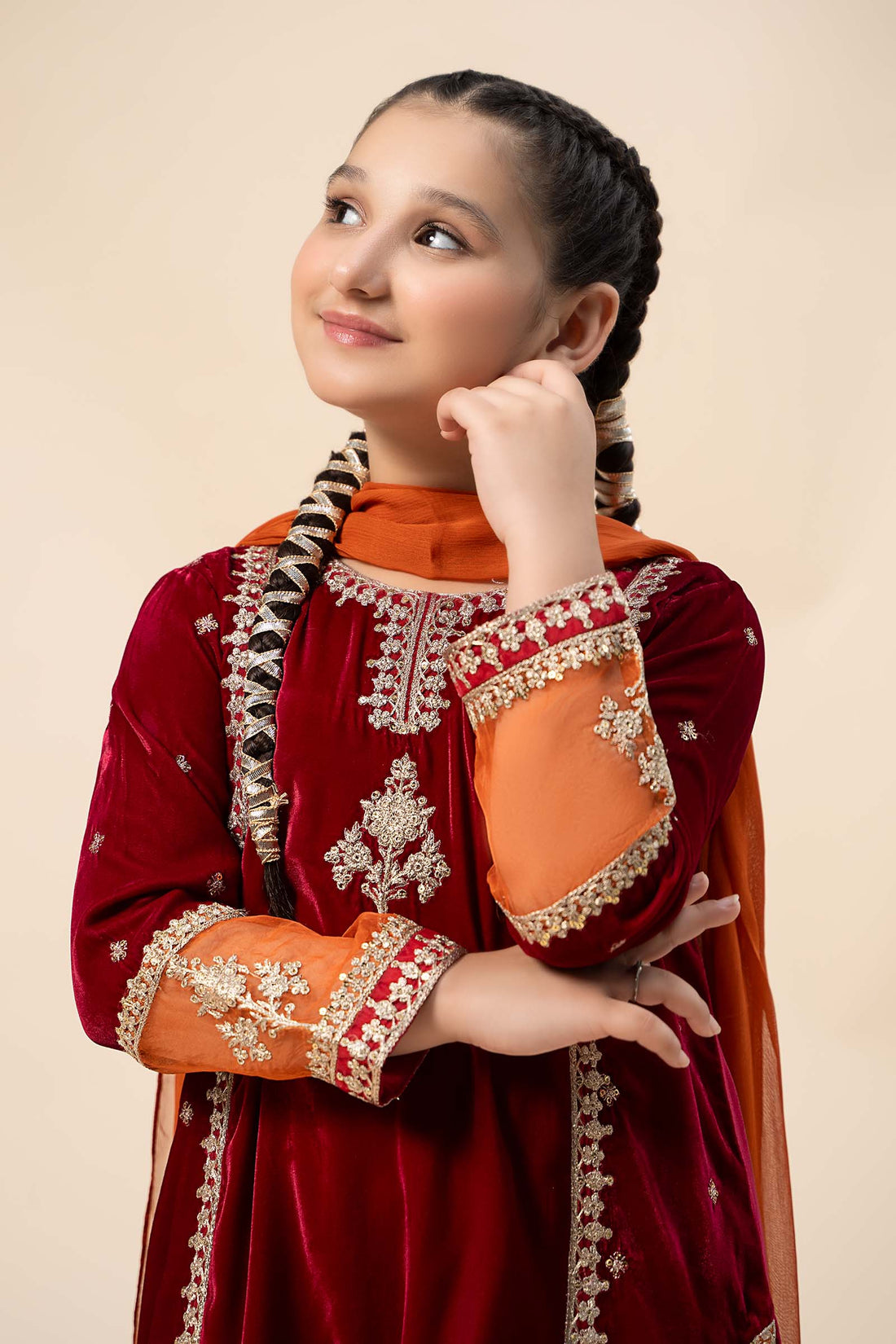 Maria B | 3 Piece Embroidered Velvet Suit | MKS-W24-16 - by - Libasekhas UK - Registered Vendor of : Maria B - 100% Original Designer Dresss