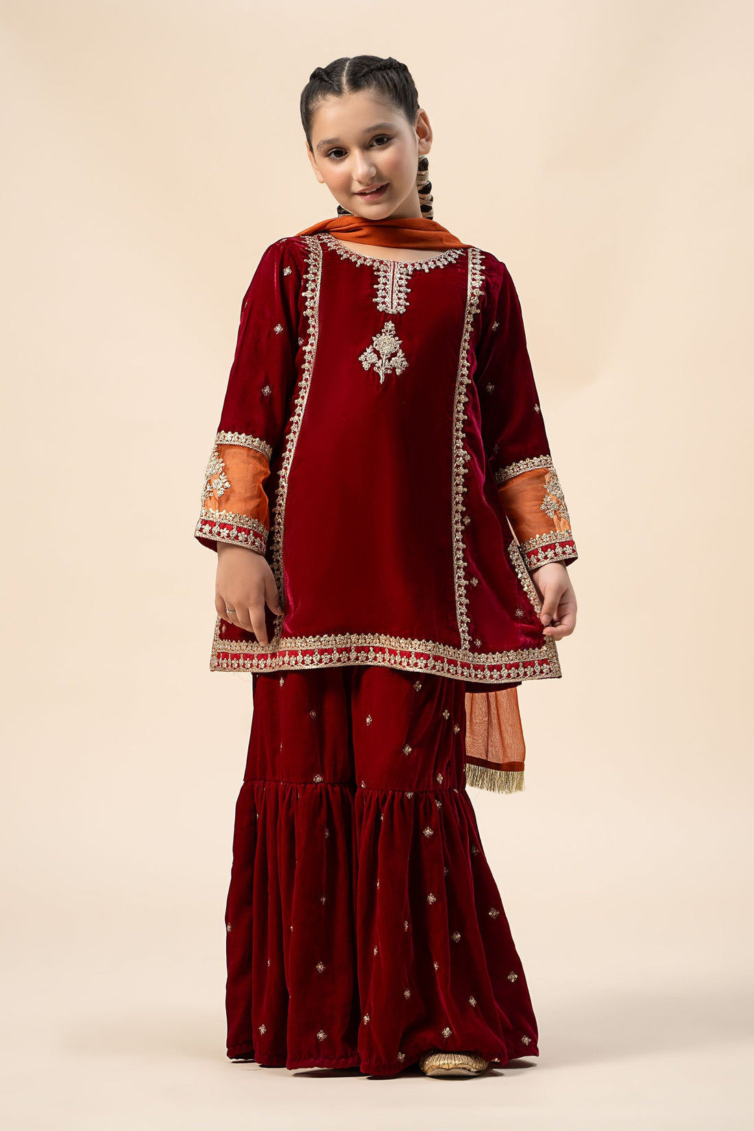 Maria B | 3 Piece Embroidered Velvet Suit | MKS-W24-16 - by - Libasekhas UK - Registered Vendor of : Maria B - 100% Original Designer Dresss