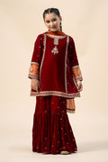 Maria B | 3 Piece Embroidered Velvet Suit | MKS-W24-16 - by - Libasekhas UK - Registered Vendor of : Maria B - 100% Original Designer Dresss