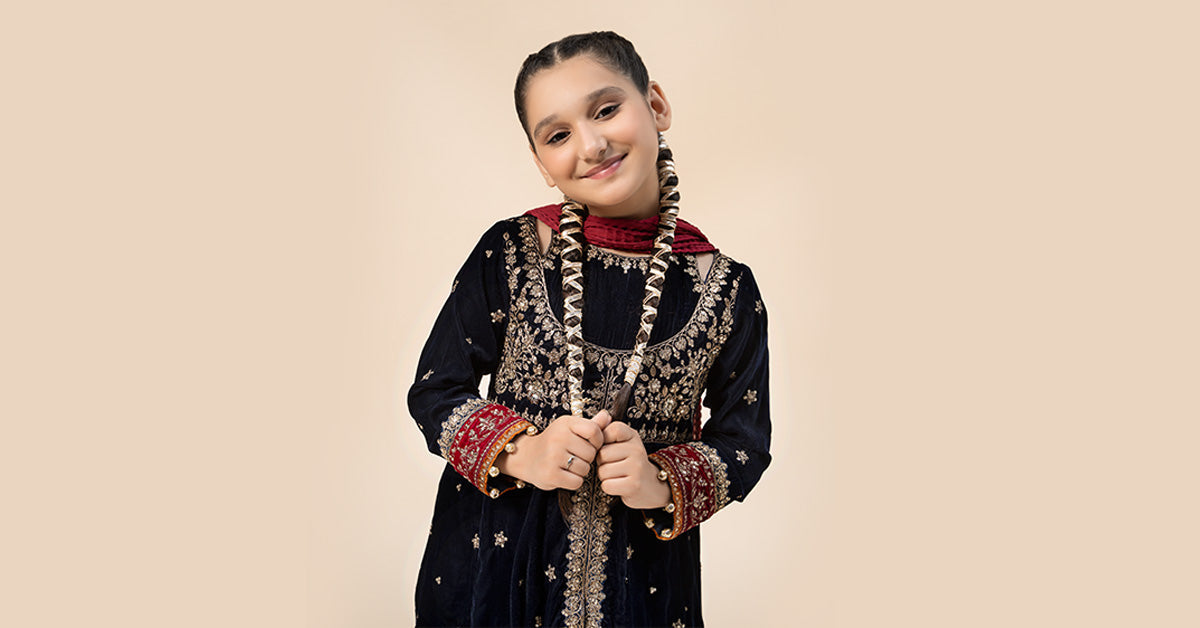 Maria B | 3 Piece Embroidered Velvet Suit | MKS-W24-17 - by - Libasekhas UK - Registered Vendor of : Maria B - 100% Original Designer Dresss