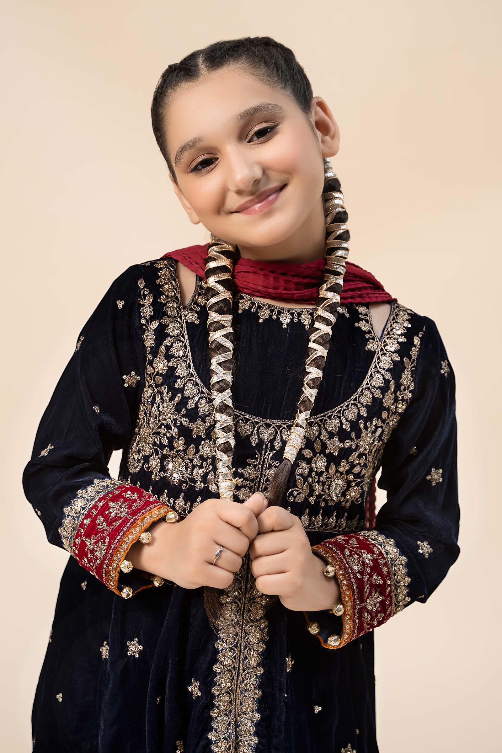 Maria B | 3 Piece Embroidered Velvet Suit | MKS-W24-17 - by - Libasekhas UK - Registered Vendor of : Maria B - 100% Original Designer Dresss
