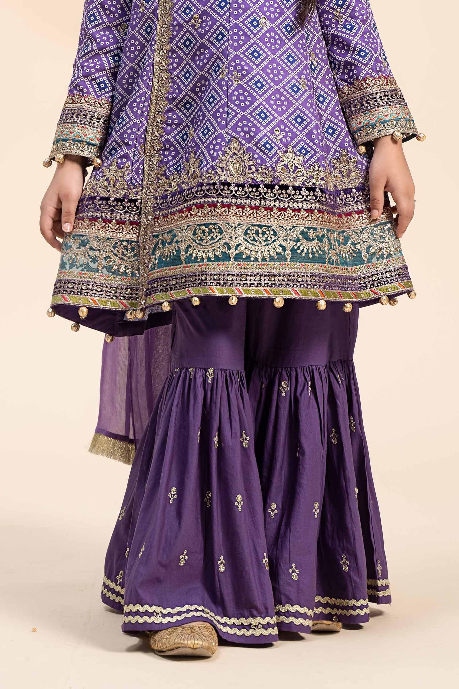 Maria B | 3 Piece Embroidered Raw Silk Suit | MKS-W24-20 - by - Libasekhas UK - Registered Vendor of : Maria B - 100% Original Designer Dresss