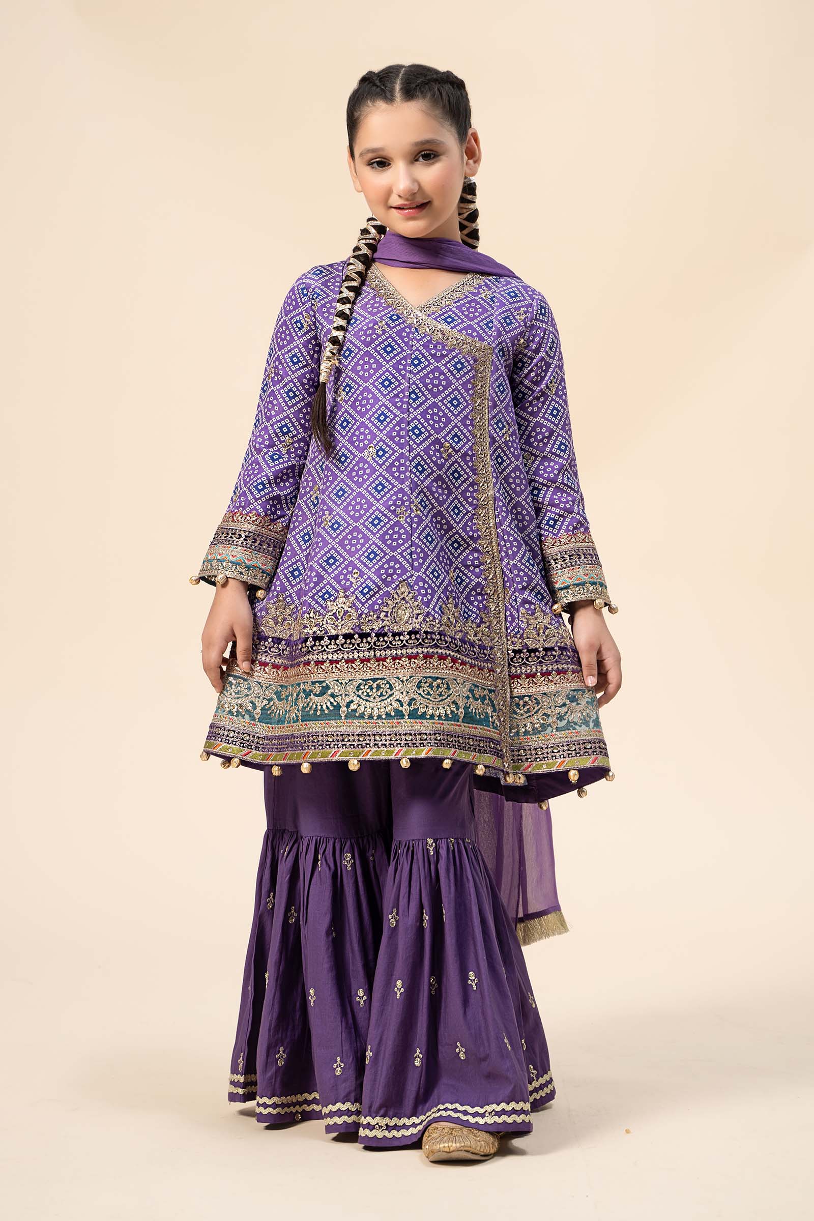 Maria B | 3 Piece Embroidered Raw Silk Suit | MKS-W24-20 - by - Libasekhas UK - Registered Vendor of : Maria B - 100% Original Designer Dresss