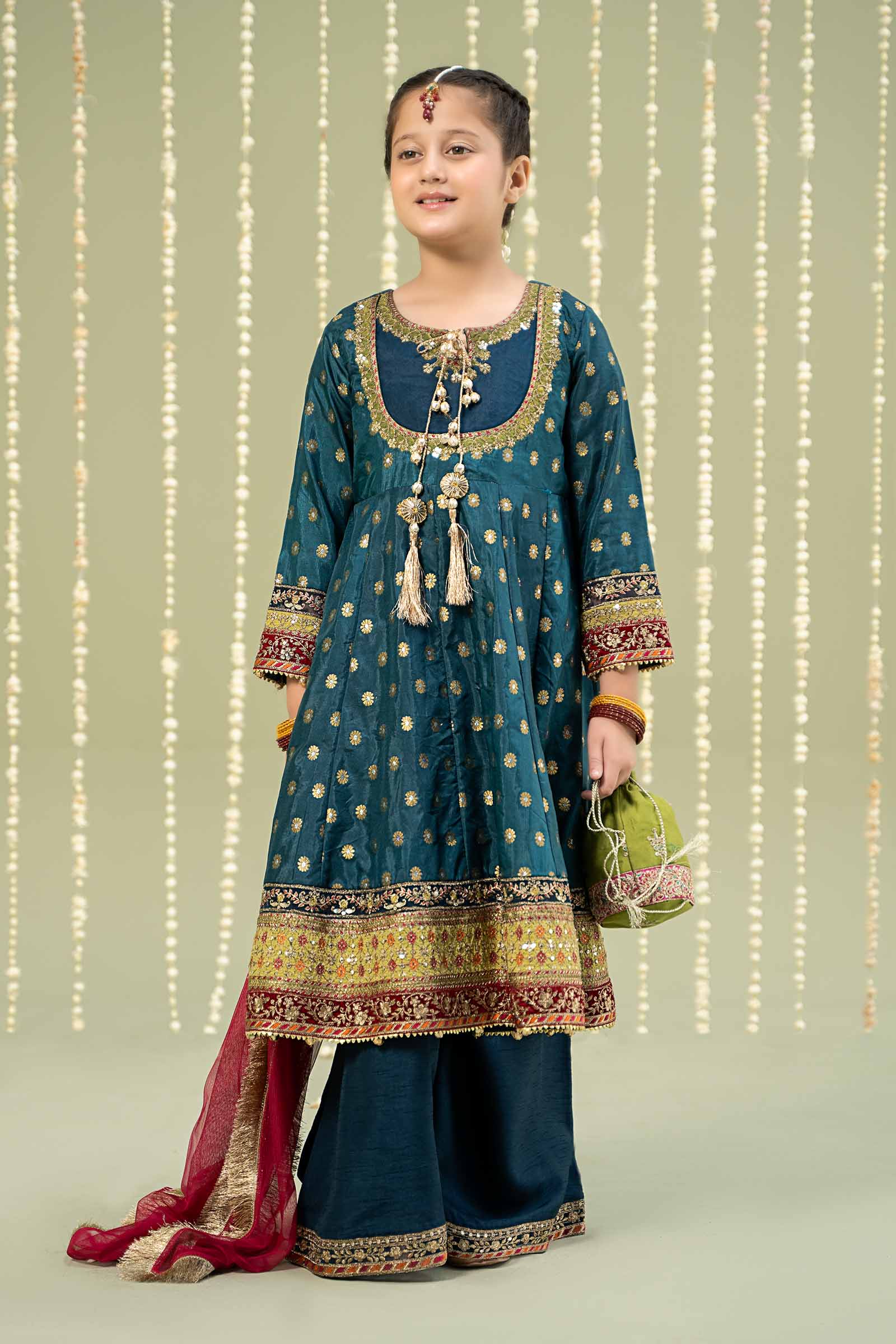 Maria B | 3 Piece Embroidered Jamawar Suit | MKS-W24-22 - by - Libasekhas UK - Registered Vendor of : Maria B - 100% Original Designer Dresss