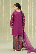 Maria B | 3 Piece Embroidered Raw Silk Suit | MKS-W24-28 - by - Libasekhas UK - Registered Vendor of : Maria B - 100% Original Designer Dresss