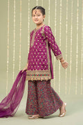Maria B | 3 Piece Embroidered Raw Silk Suit | MKS-W24-28 - by - Libasekhas UK - Registered Vendor of : Maria B - 100% Original Designer Dresss