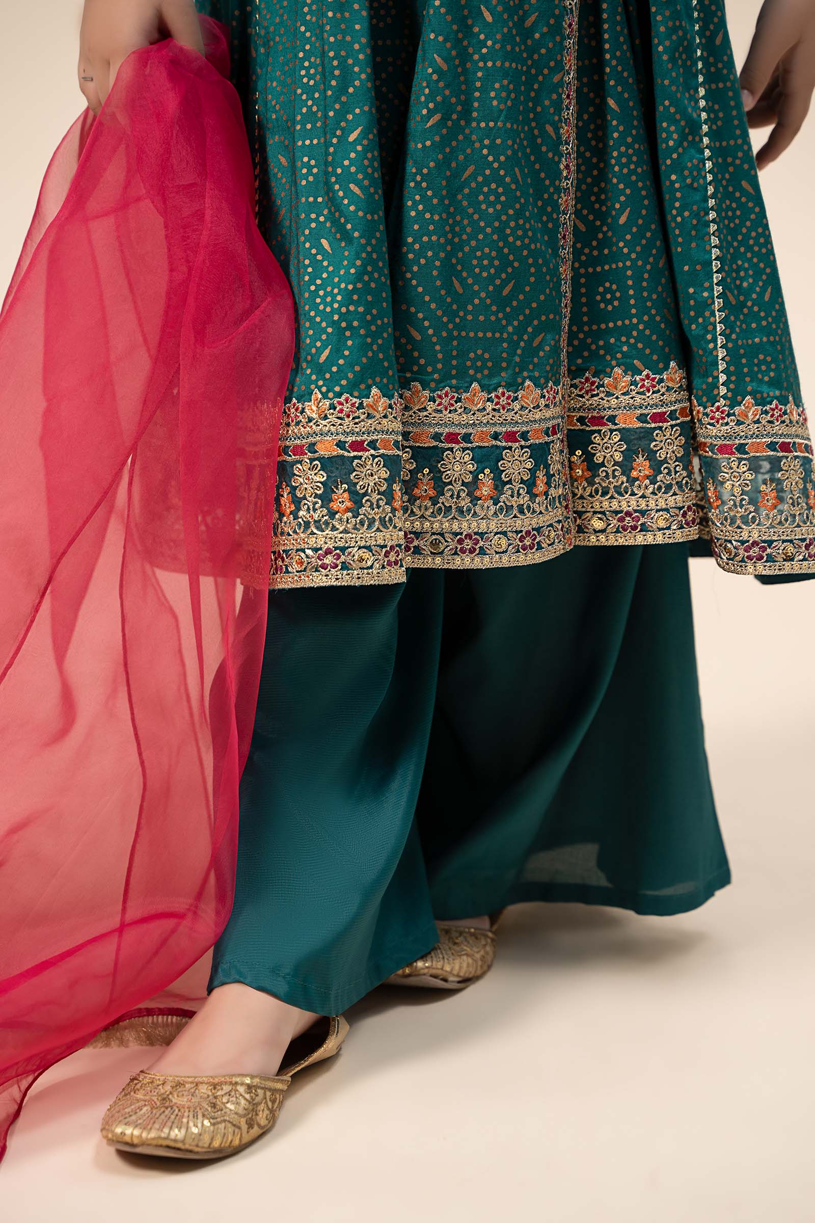 Maria B | 3 Piece Embroidered Raw Silk Suit | MKS-W24-29 - by - Libasekhas UK - Registered Vendor of : Maria B - 100% Original Designer Dresss
