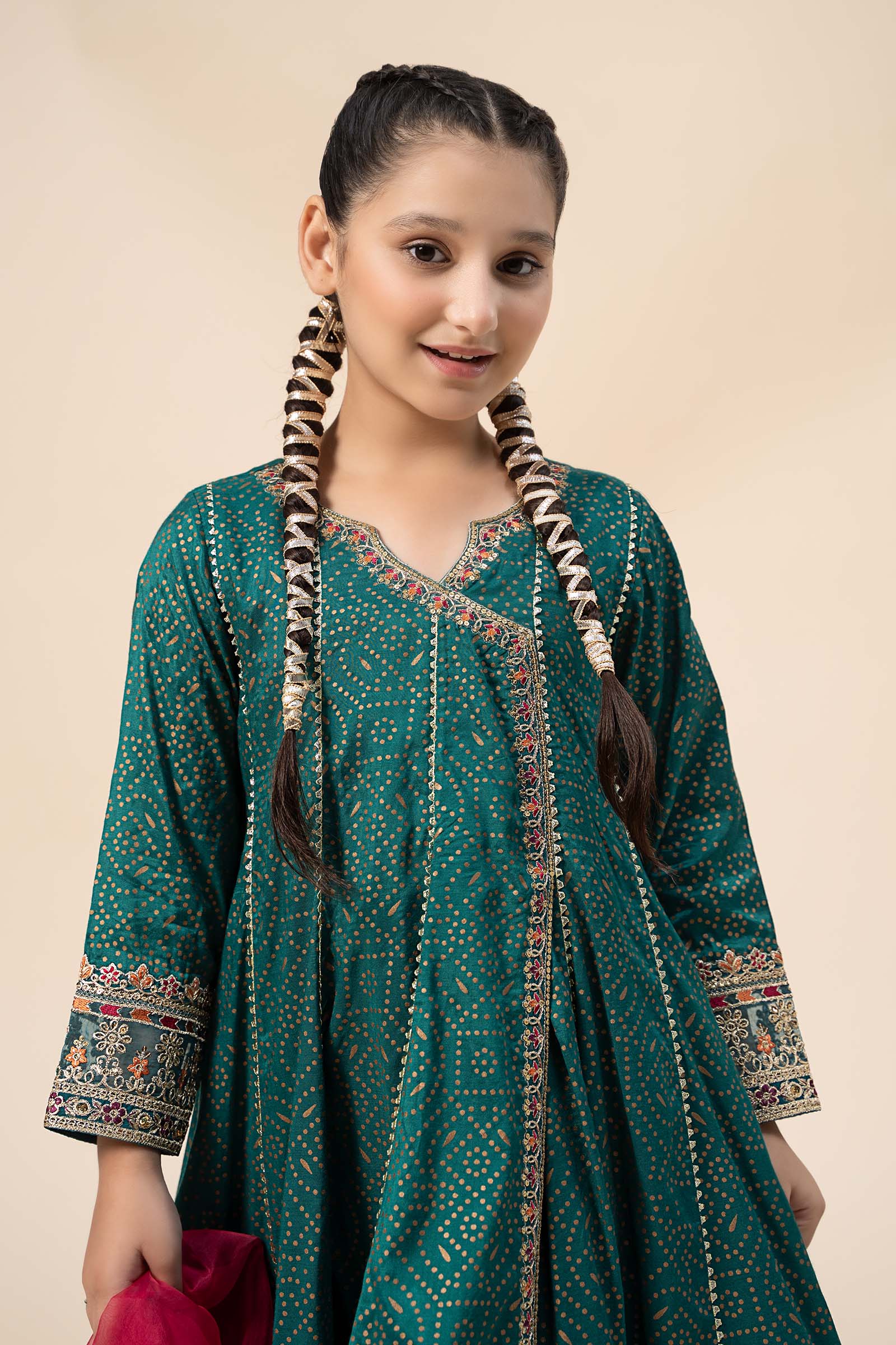 Maria B | 3 Piece Embroidered Raw Silk Suit | MKS-W24-29 - by - Libasekhas UK - Registered Vendor of : Maria B - 100% Original Designer Dresss