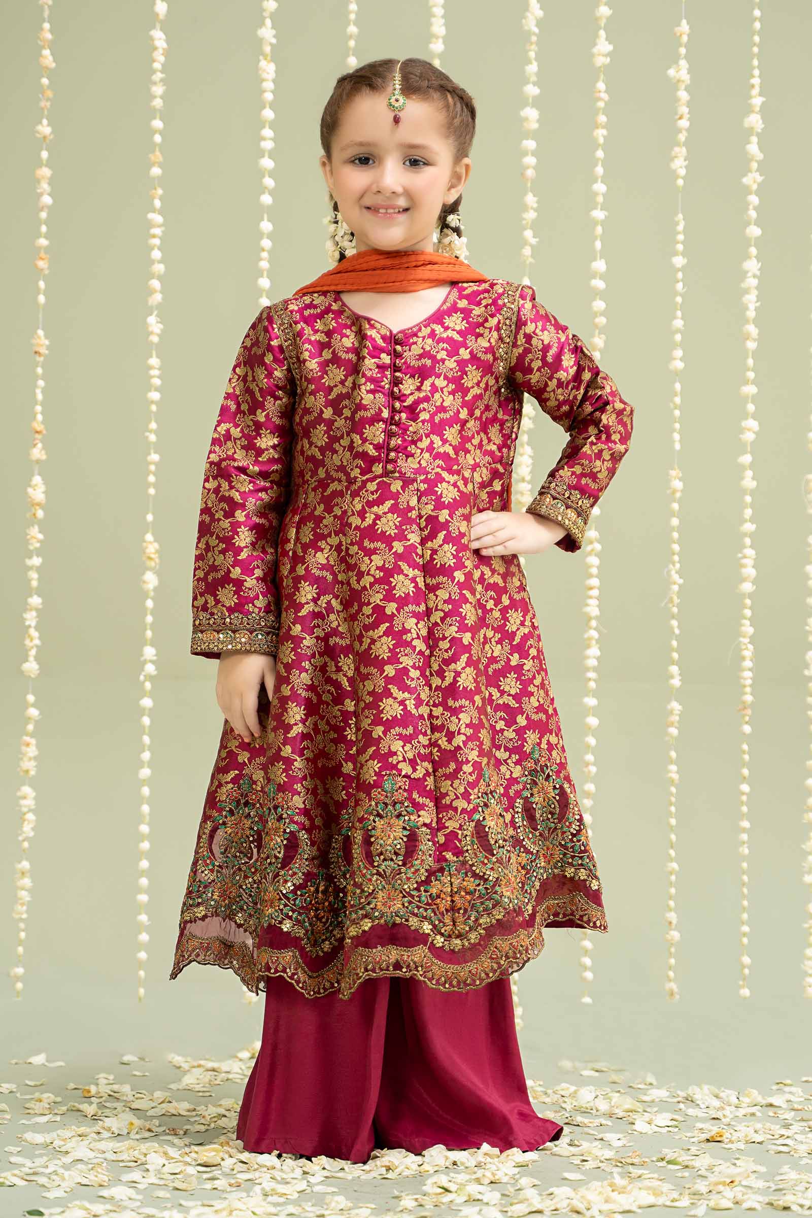 Maria B | 3 Piece Embroidered Jamawar Suit | MKS-W24-30 - by - Libasekhas UK - Registered Vendor of : Maria B - 100% Original Designer Dresss