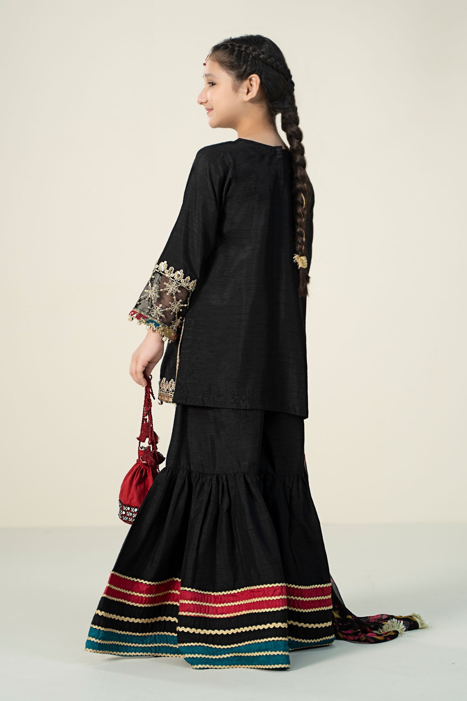 Maria B | 3 Piece Embroidered Raw Silk Suit | MKS-W24-31 - by - Libasekhas UK - Registered Vendor of : Maria B - 100% Original Designer Dresss