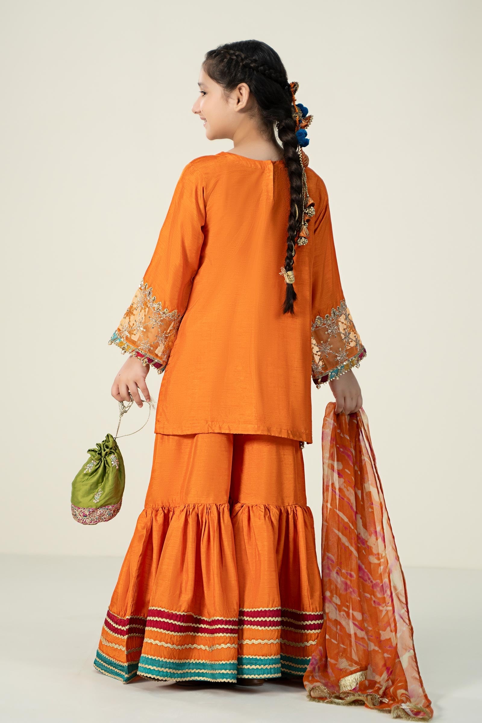 Maria B | 3 Piece Embroidered Raw Silk Suit | MKS-W24-31 - by - Libasekhas UK - Registered Vendor of : Maria B - 100% Original Designer Dresss