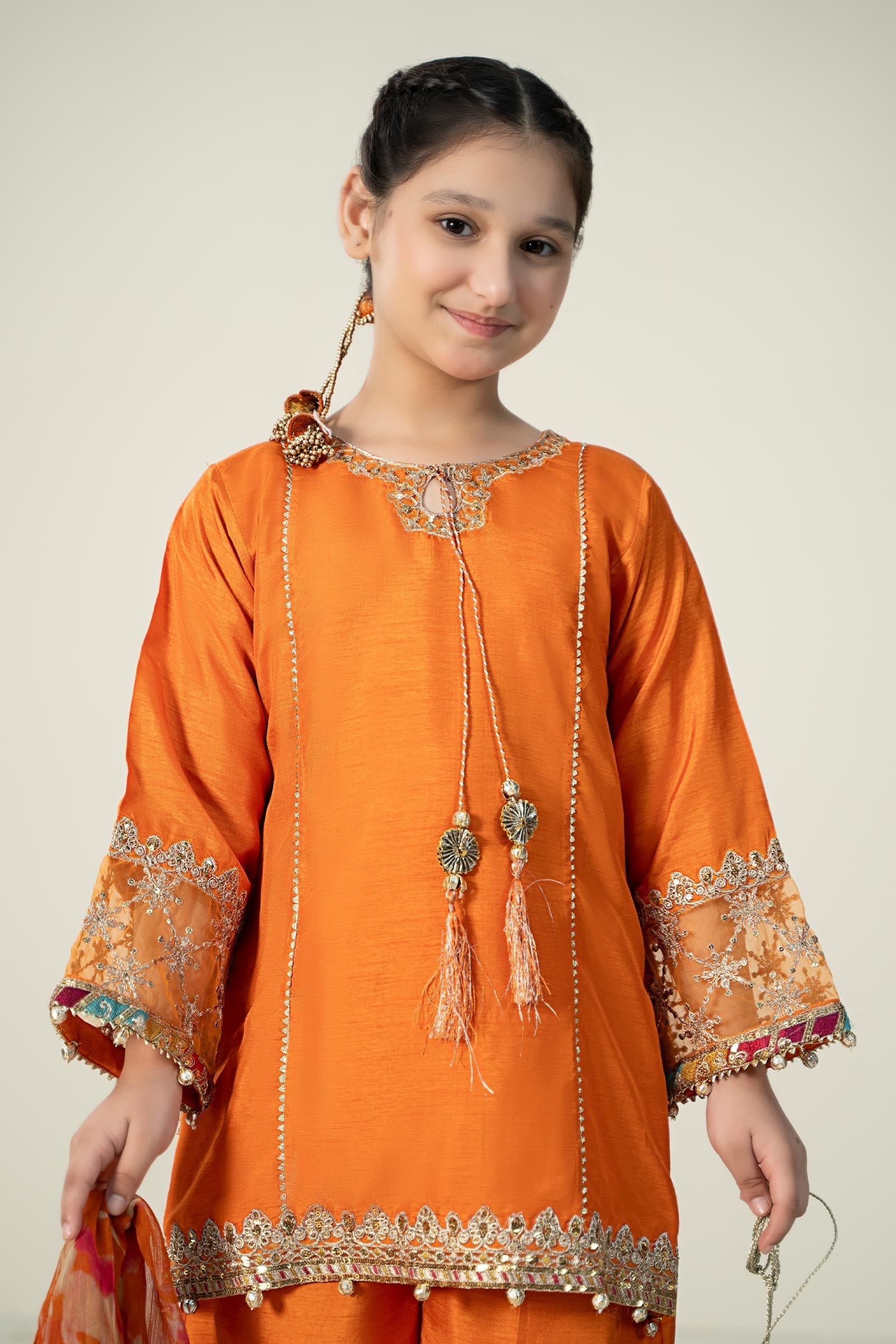Maria B | 3 Piece Embroidered Raw Silk Suit | MKS-W24-31 - by - Libasekhas UK - Registered Vendor of : Maria B - 100% Original Designer Dresss