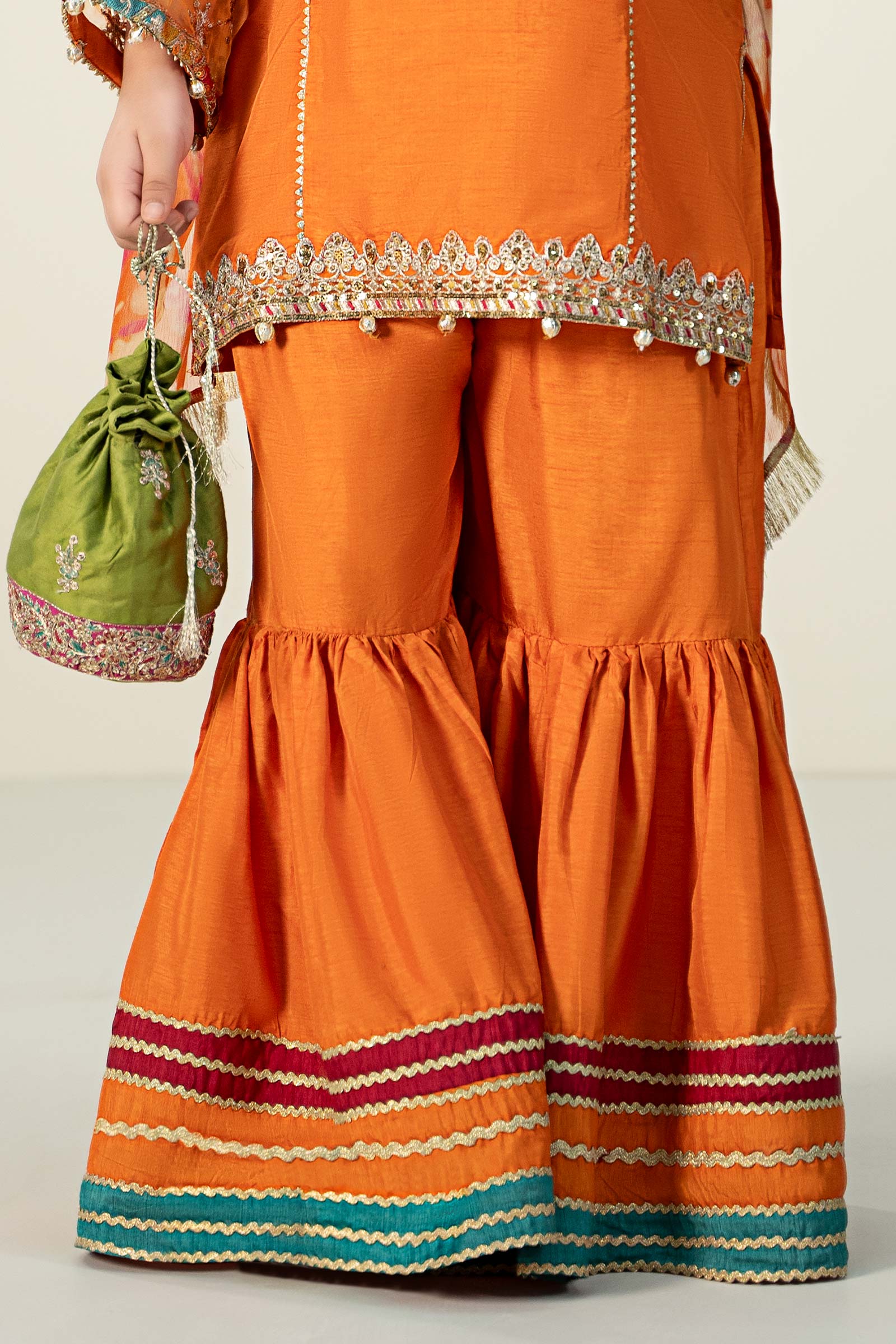 Maria B | 3 Piece Embroidered Raw Silk Suit | MKS-W24-31 - by - Libasekhas UK - Registered Vendor of : Maria B - 100% Original Designer Dresss