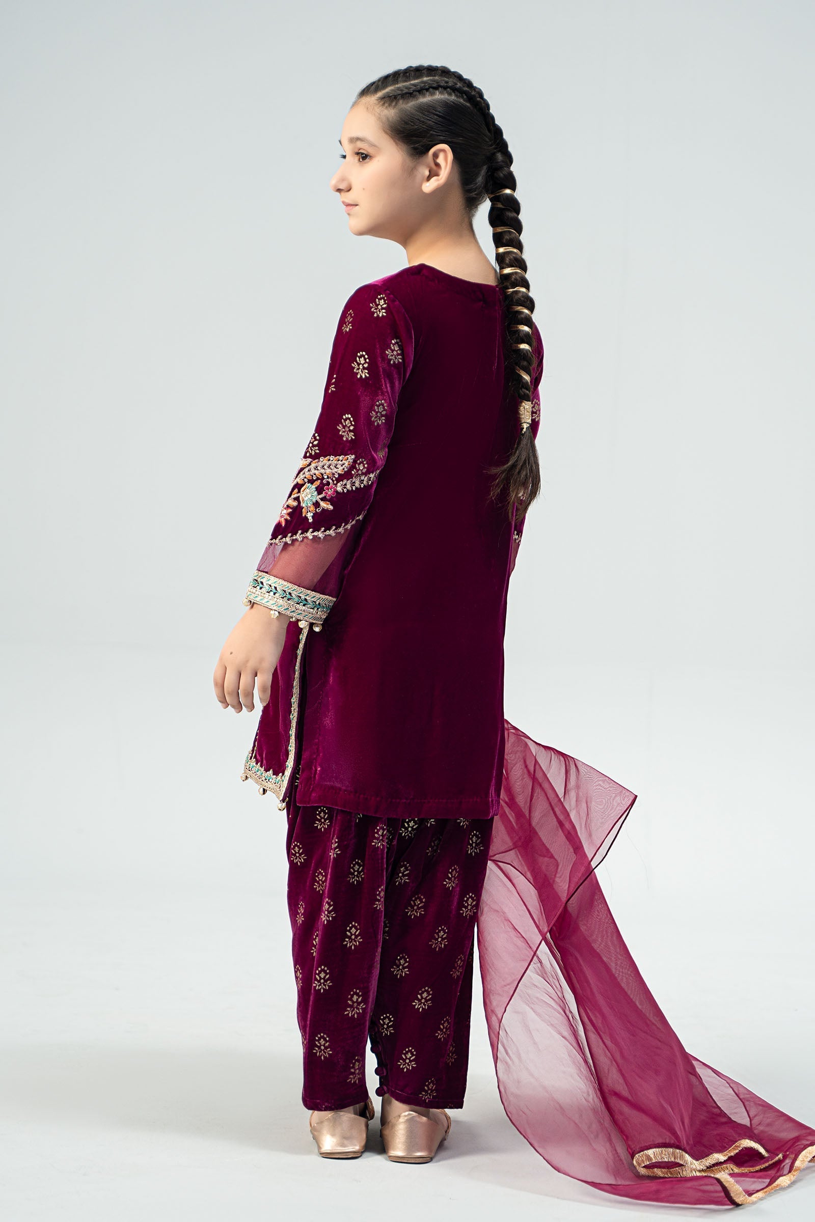Maria B | 3 Piece Embroidered Velvet Suit | MKS-W24-32 - by - Libasekhas UK - Registered Vendor of : Maria B - 100% Original Designer Dresss