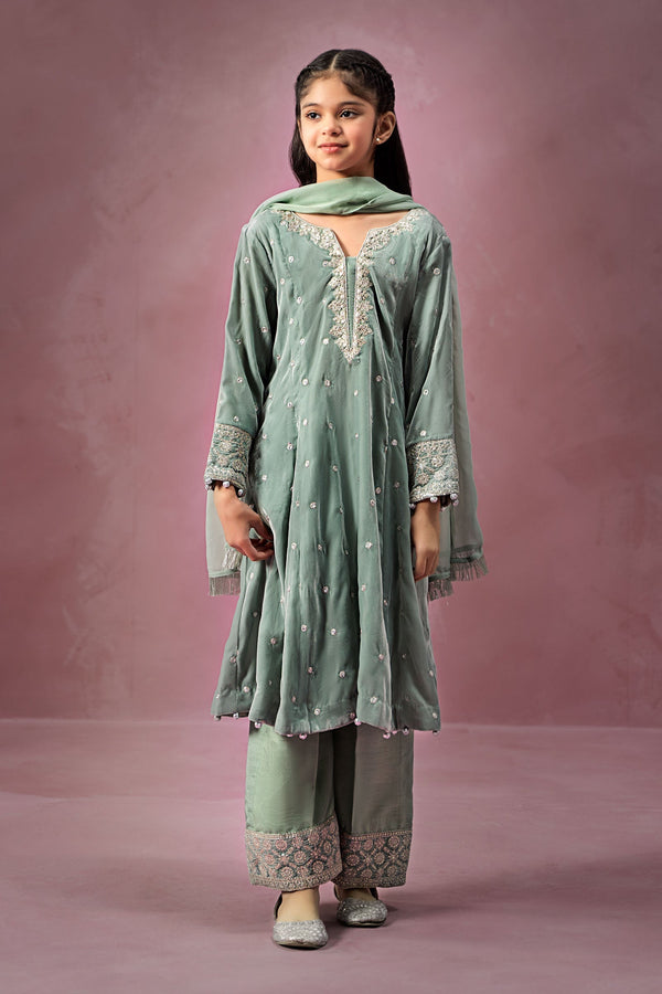 Maria B | 3 Piece Embroidered Velvet Suit | MKS-W24-38 - by - Libasekhas UK - Registered Vendor of : Maria B - 100% Original Designer Dresss