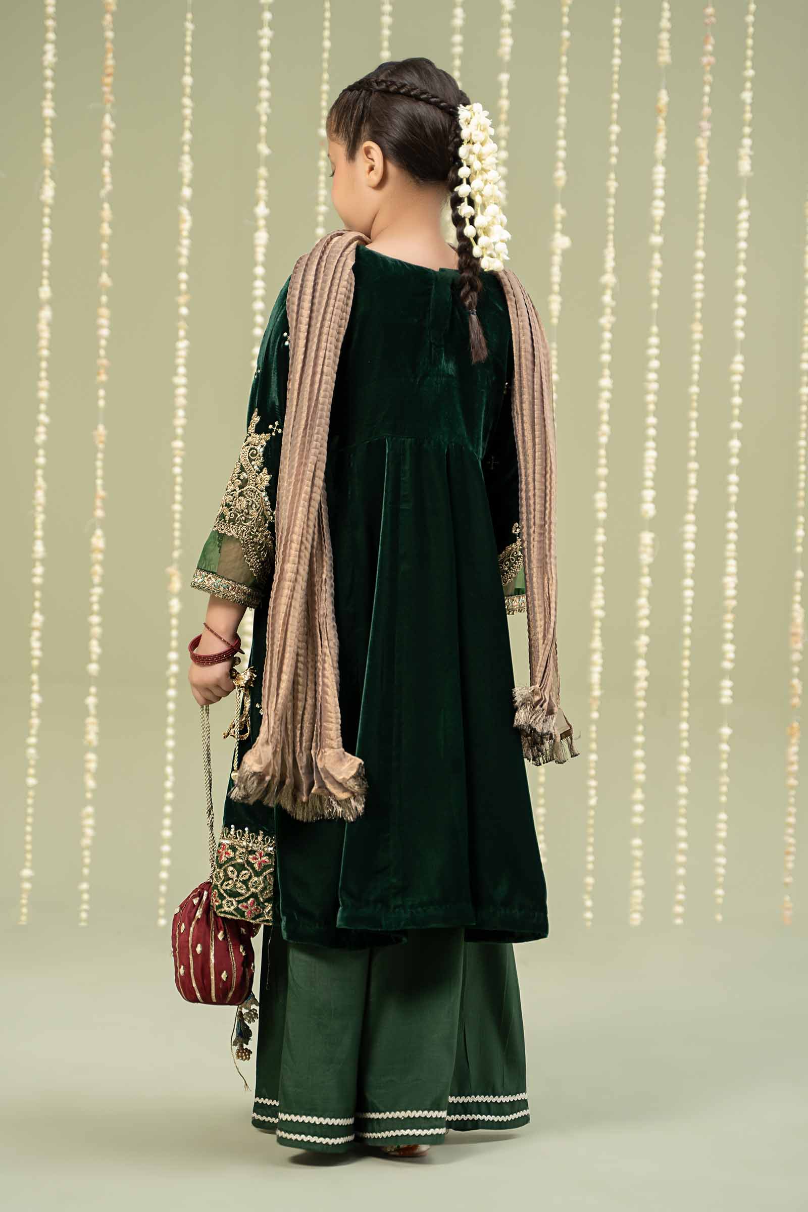 Maria B | 3 Piece Embroidered Velvet Suit | MKS-W24-40 - by - Libasekhas UK - Registered Vendor of : Maria B - 100% Original Designer Dresss