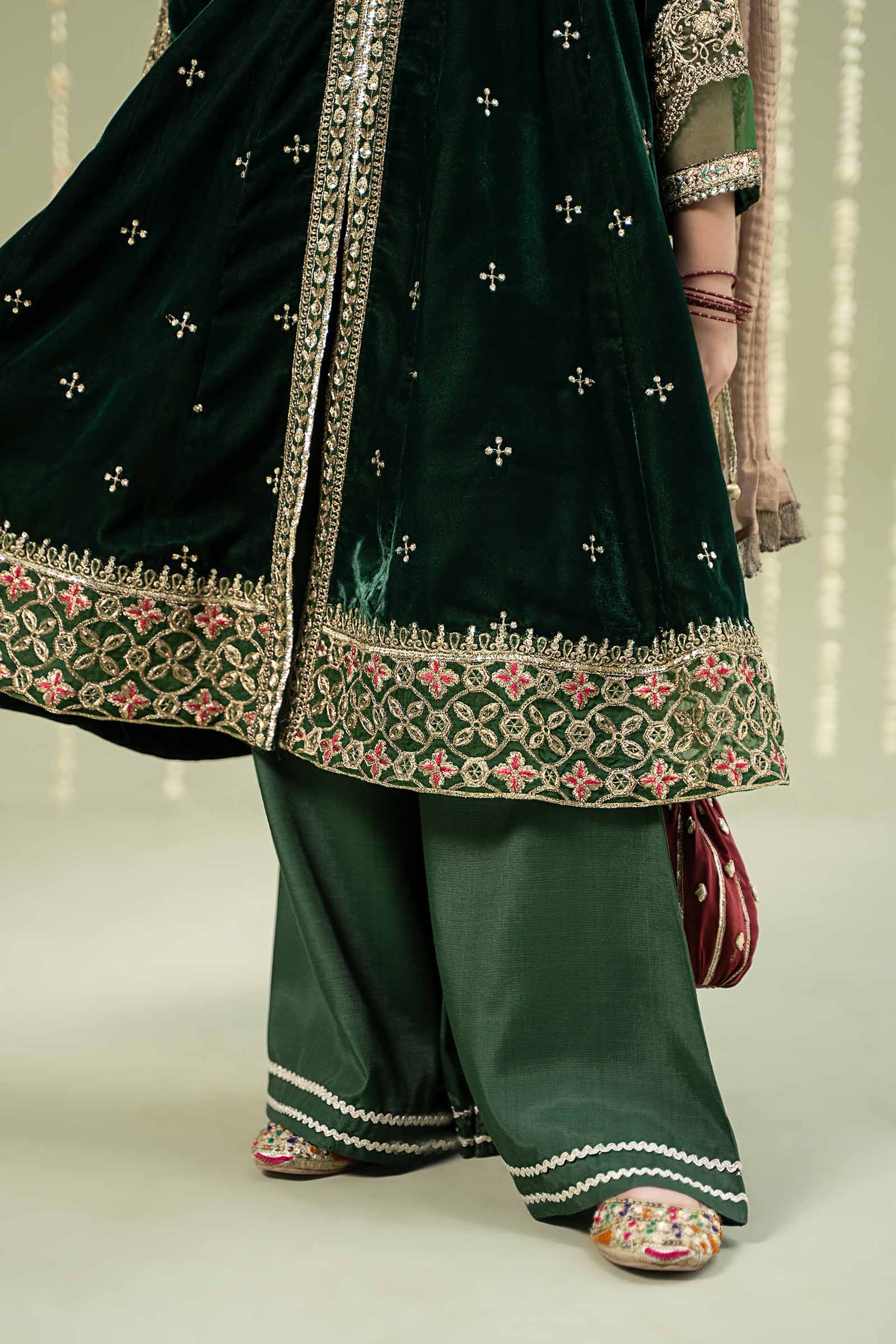 Maria B | 3 Piece Embroidered Velvet Suit | MKS-W24-40 - by - Libasekhas UK - Registered Vendor of : Maria B - 100% Original Designer Dresss