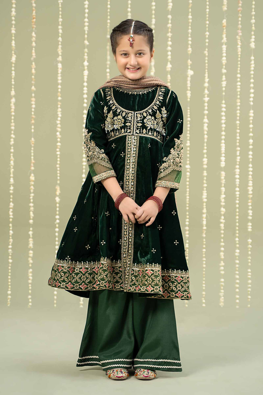 Maria B | 3 Piece Embroidered Velvet Suit | MKS-W24-40 - by - Libasekhas UK - Registered Vendor of : Maria B - 100% Original Designer Dresss