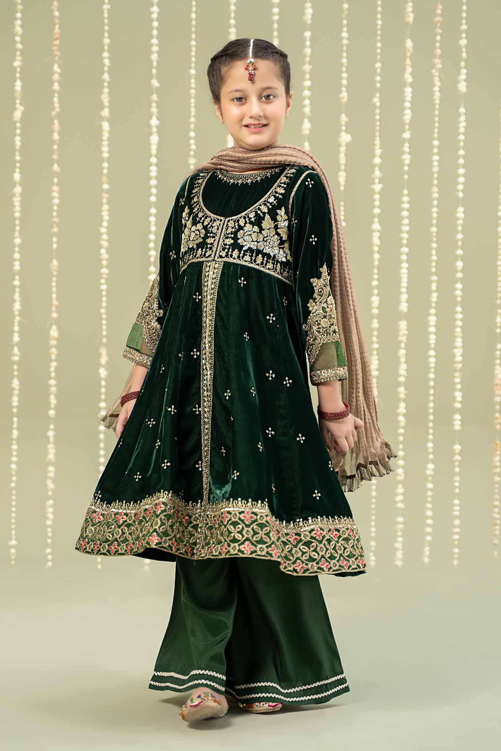 Maria B | 3 Piece Embroidered Velvet Suit | MKS-W24-40 - by - Libasekhas UK - Registered Vendor of : Maria B - 100% Original Designer Dresss