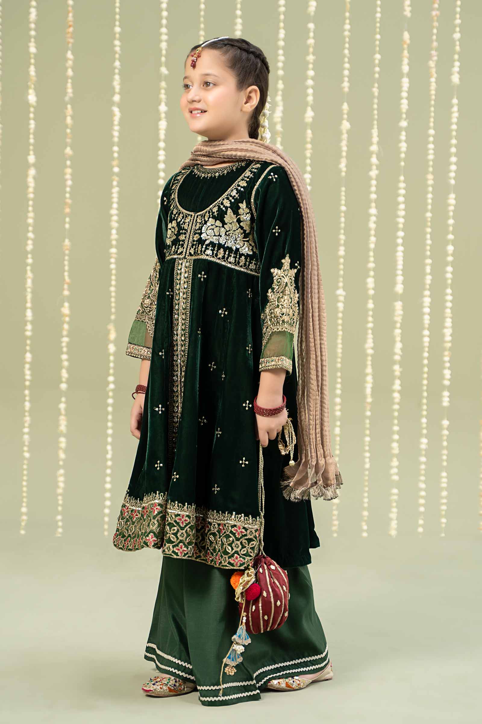 Maria B | 3 Piece Embroidered Velvet Suit | MKS-W24-40 - by - Libasekhas UK - Registered Vendor of : Maria B - 100% Original Designer Dresss