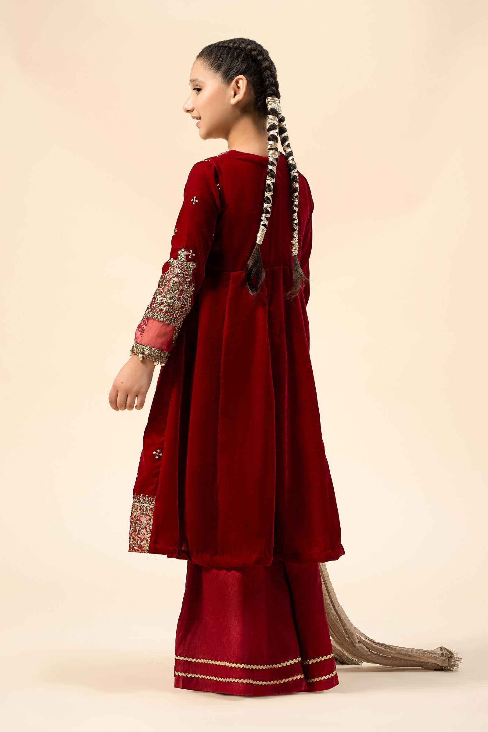 Maria B | 3 Piece Embroidered Velvet Suit | MKS-W24-40 - by - Libasekhas UK - Registered Vendor of : Maria B - 100% Original Designer Dresss