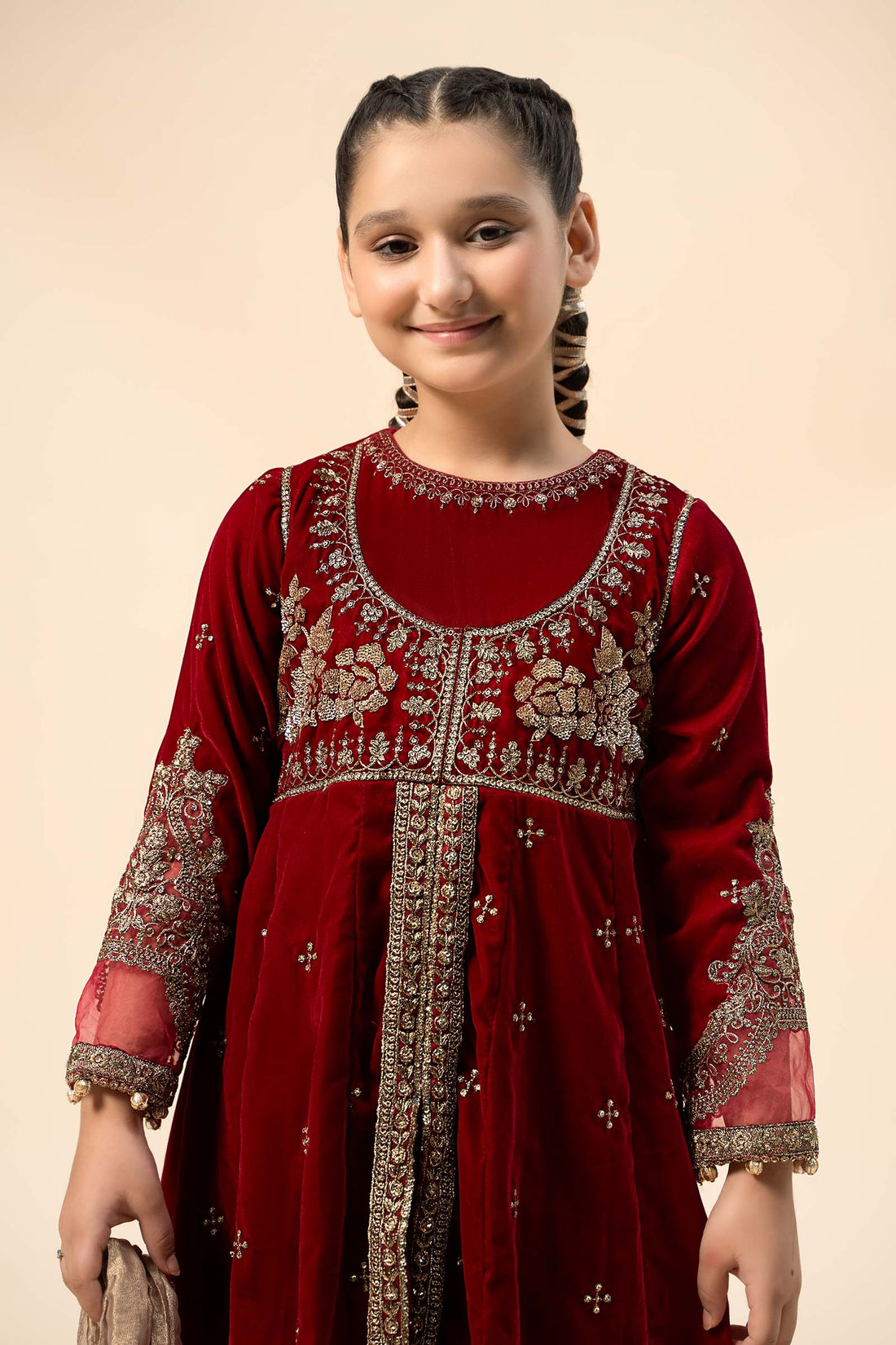 Maria B | 3 Piece Embroidered Velvet Suit | MKS-W24-40 - by - Libasekhas UK - Registered Vendor of : Maria B - 100% Original Designer Dresss
