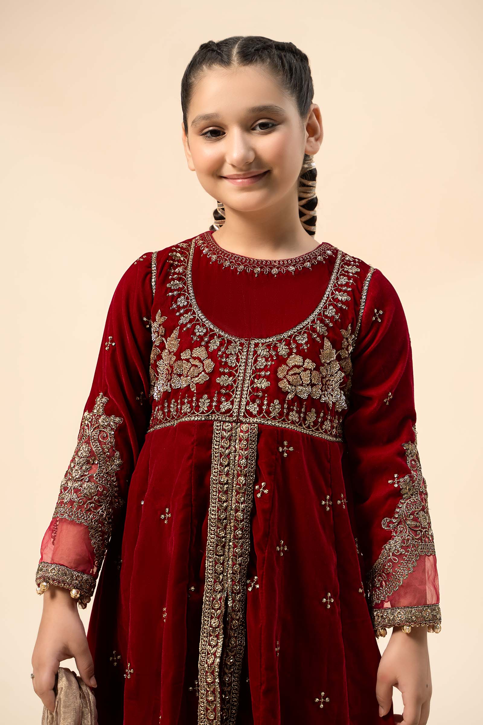 Maria B | 3 Piece Embroidered Velvet Suit | MKS-W24-40 - by - Libasekhas UK - Registered Vendor of : Maria B - 100% Original Designer Dresss