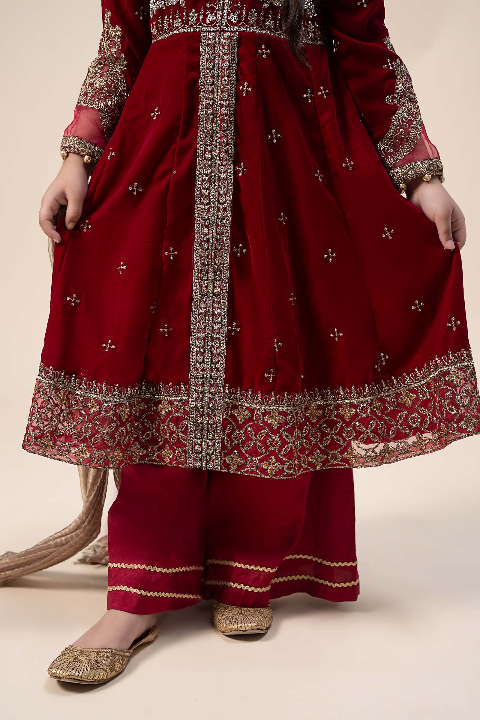 Maria B | 3 Piece Embroidered Velvet Suit | MKS-W24-40 - by - Libasekhas UK - Registered Vendor of : Maria B - 100% Original Designer Dresss