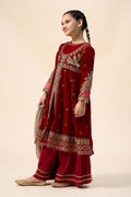Maria B | 3 Piece Embroidered Velvet Suit | MKS-W24-40 - by - Libasekhas UK - Registered Vendor of : Maria B - 100% Original Designer Dresss