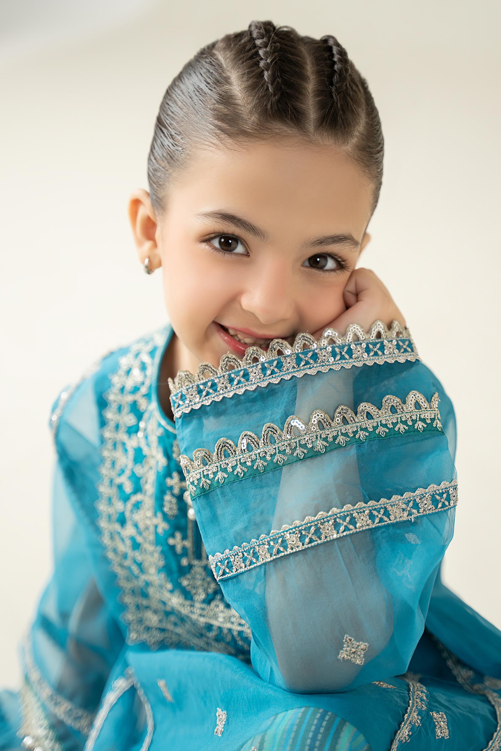2 Piece Embroidered Organza Suit - Kids Clothing - available at Maria Faisal in UK and USA.