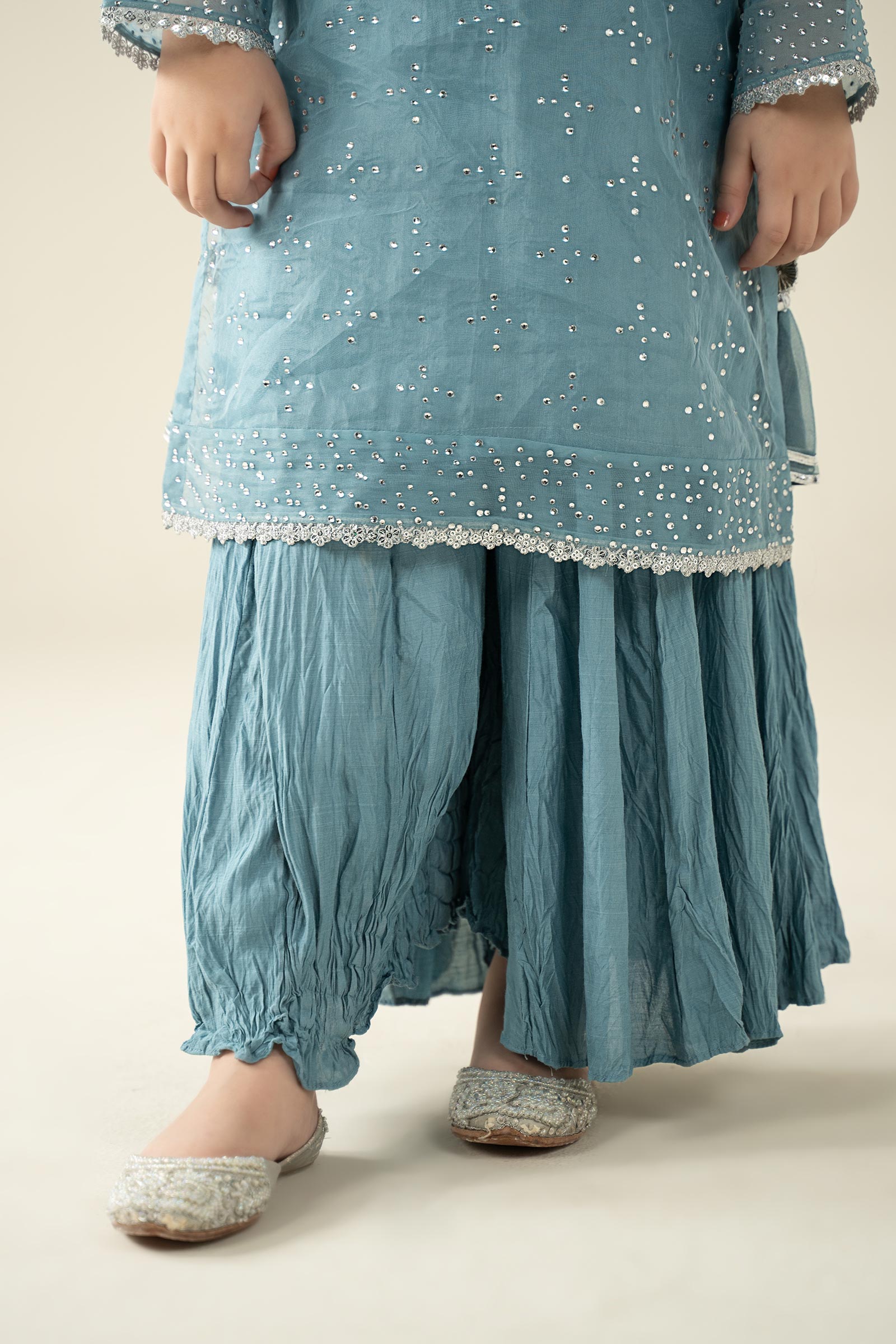 3 Piece Embellished Organza Suit - Kids Clothing - available at Maria Faisal in UK and USA.