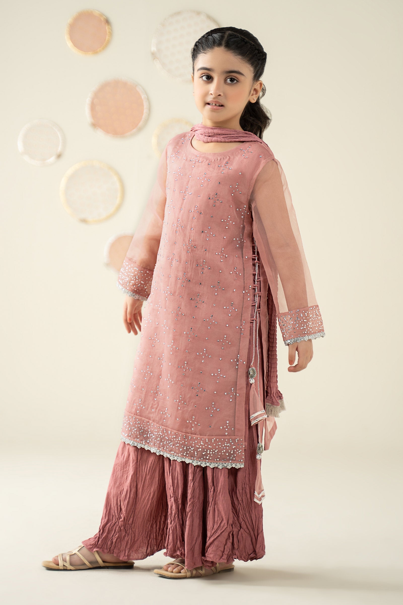 3 Piece Embellished Organza Suit - Kids Clothing - available at Maria Faisal in UK and USA.