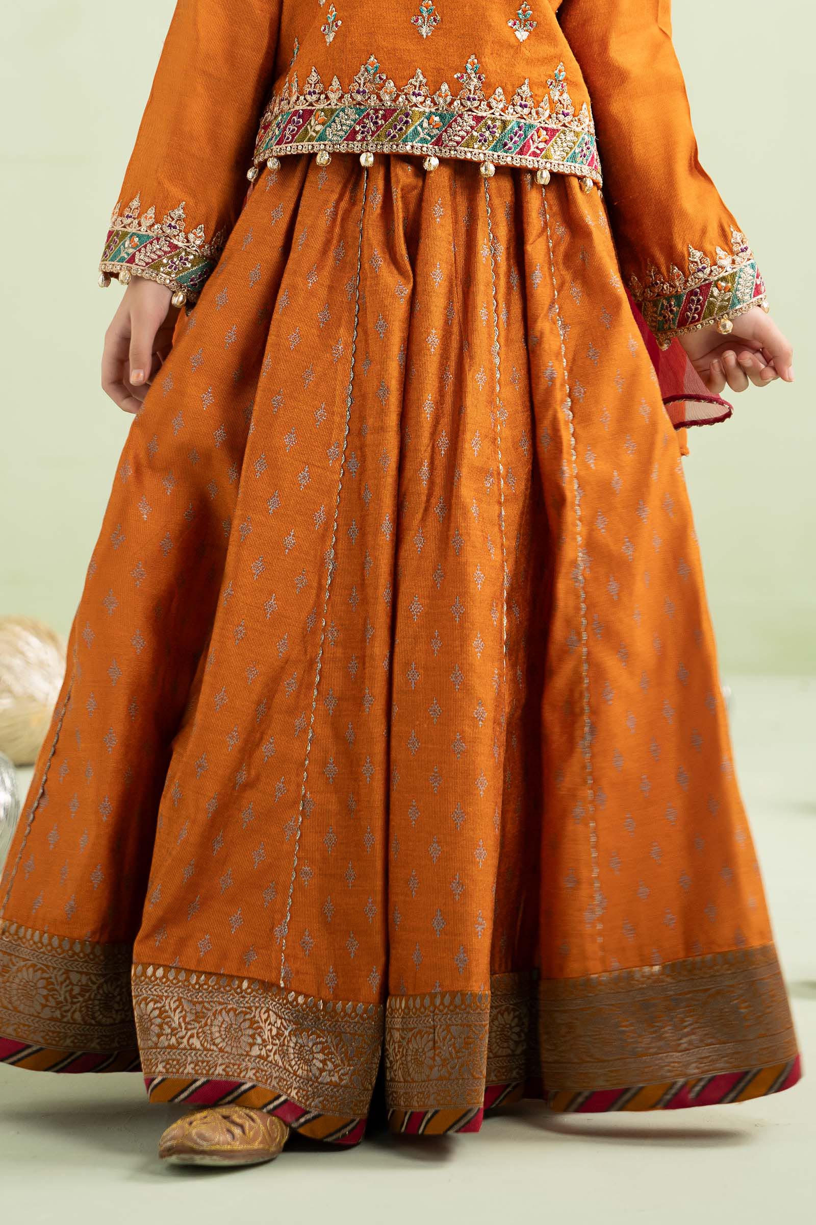 3 Piece Embroidered Silk Net Suit - Kids Clothing - available at Maria Faisal in UK and USA.