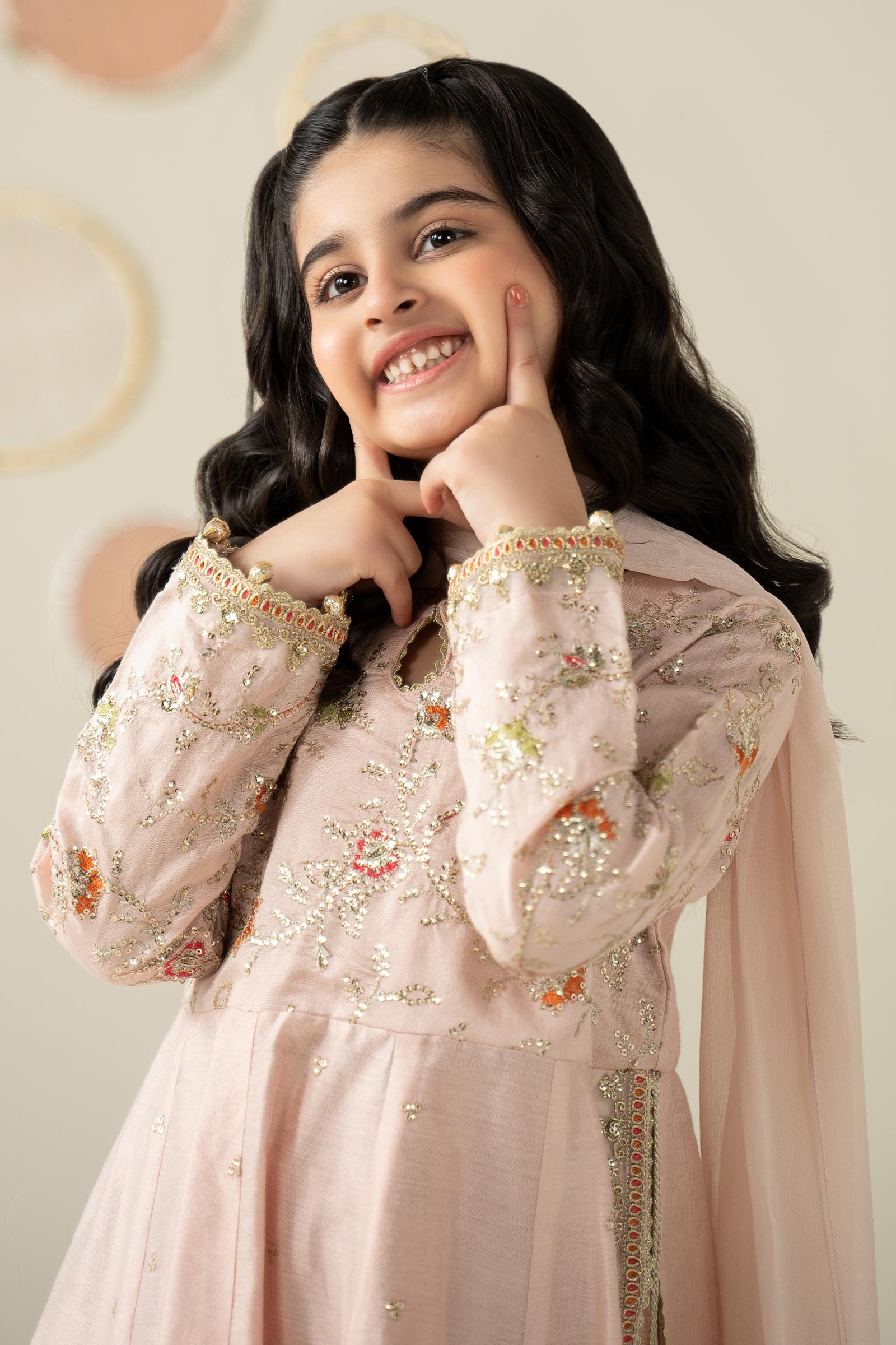 3 Piece Embroidered Cotton Silk Suit - Kids Clothing - available at Maria Faisal in UK and USA.