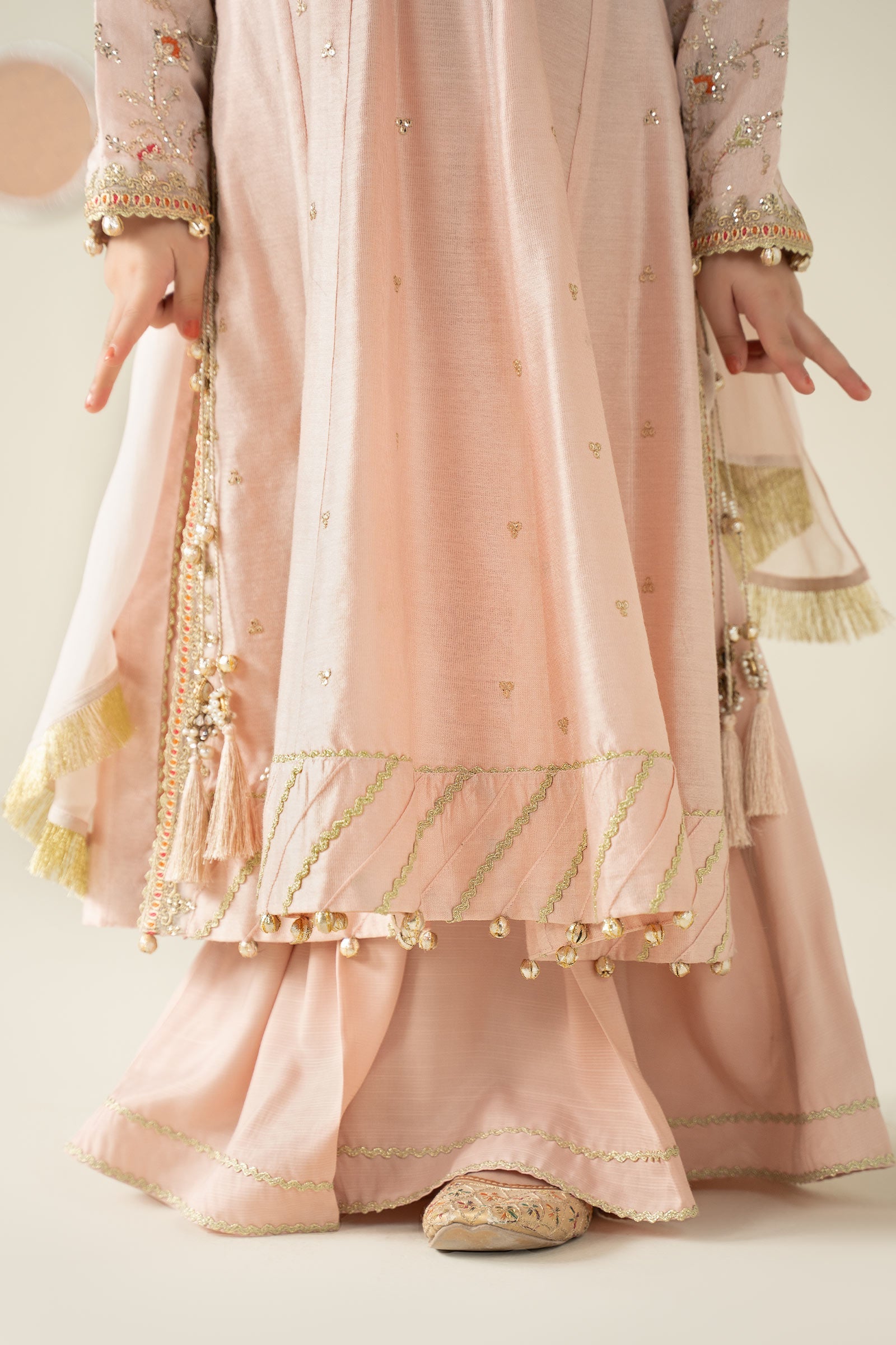 3 Piece Embroidered Cotton Silk Suit - Kids Clothing - available at Maria Faisal in UK and USA.