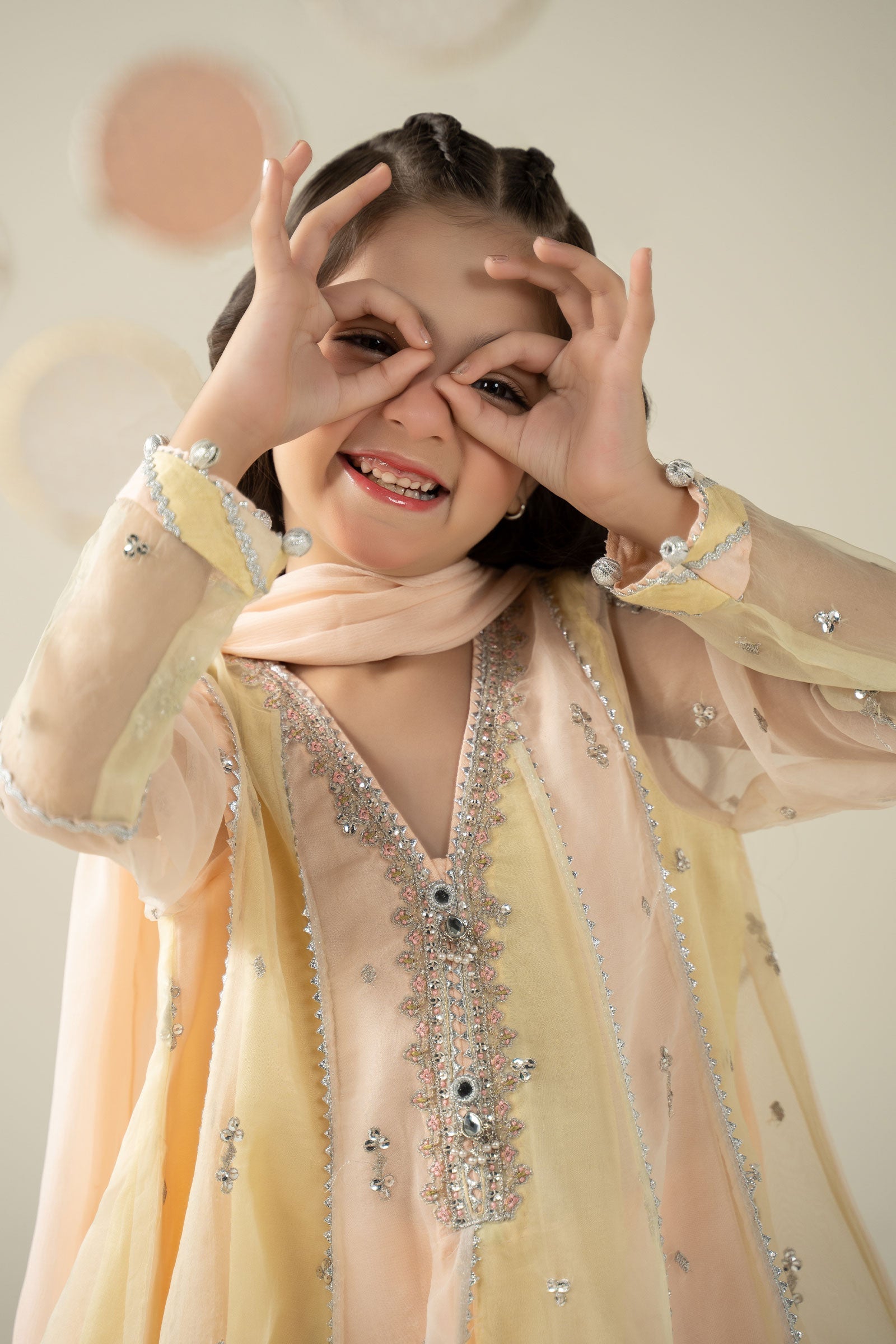 3 Piece Embroidered Organza Suit - Kids Clothing - available at Maria Faisal in UK and USA.