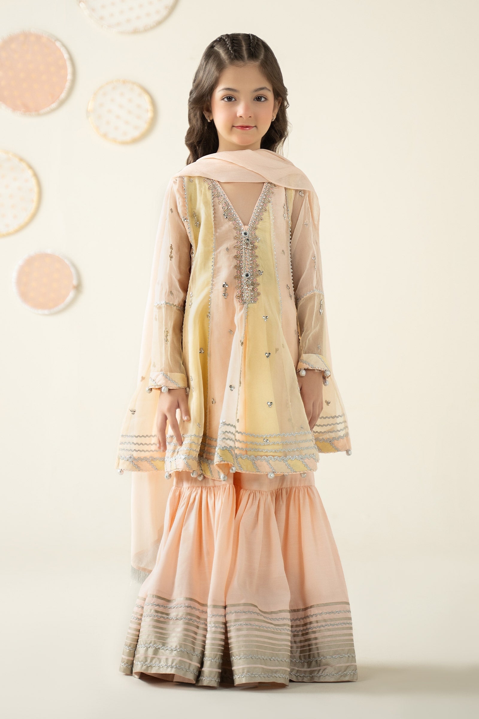 3 Piece Embroidered Organza Suit - Kids Clothing - available at Maria Faisal in UK and USA.