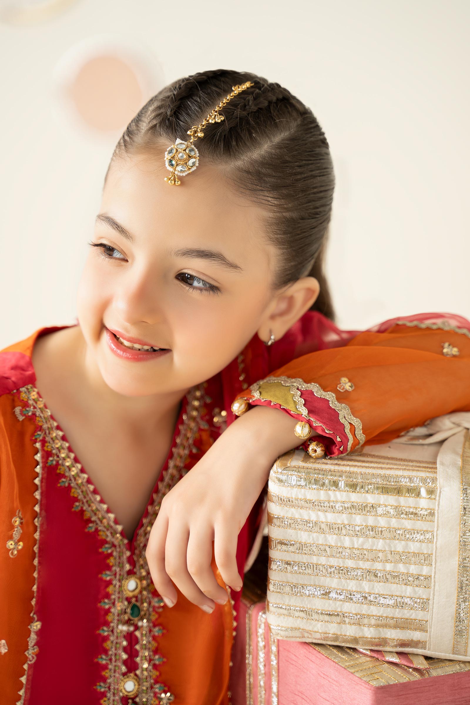 3 Piece Embroidered Organza Suit - Kids Clothing - available at Maria Faisal in UK and USA.