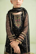 3 Piece Embroidered Lurex Organza Suit - Kids Clothing - available at Maria Faisal in UK and USA.