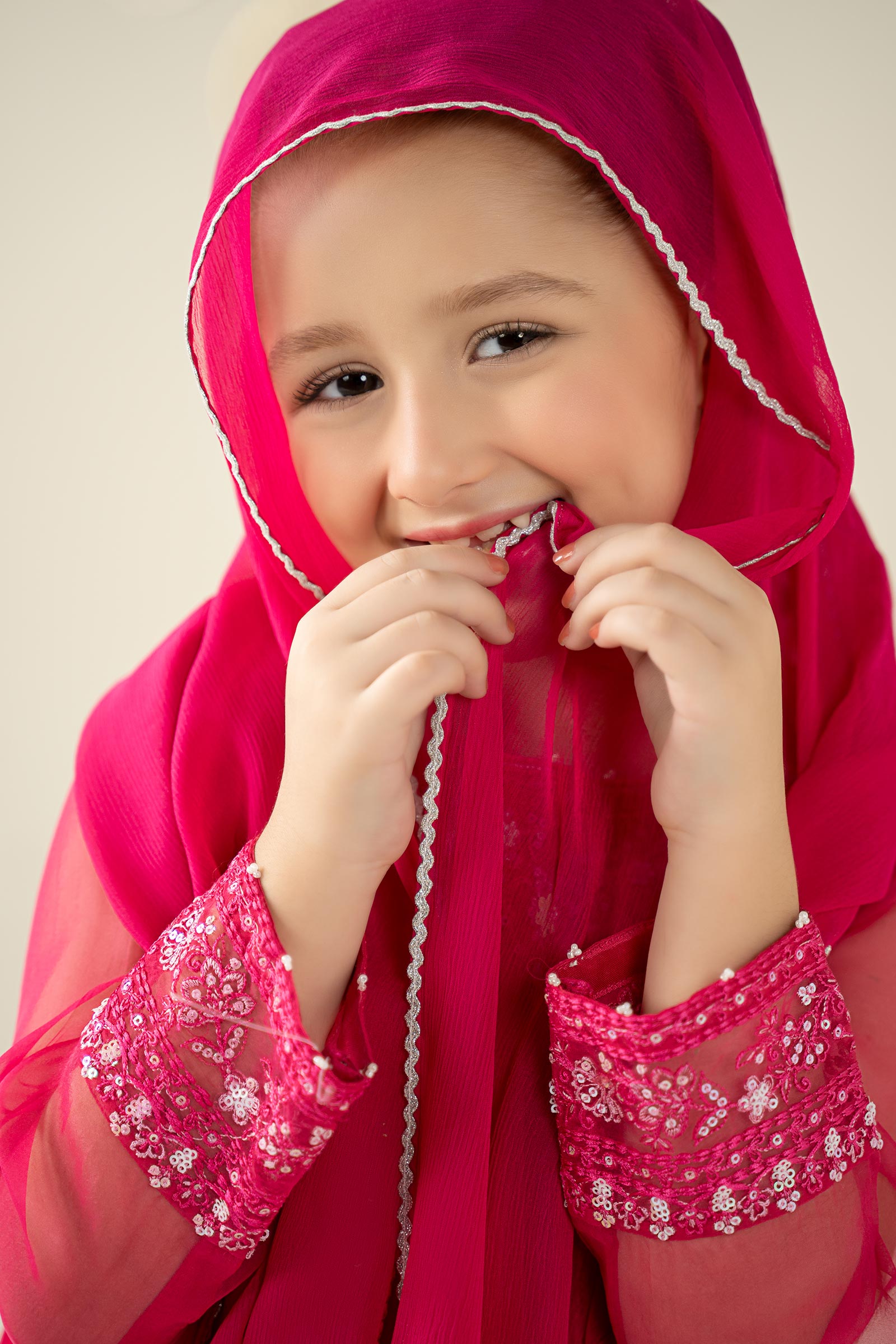 3 Piece Embroidered Organza Suit - Kids Clothing - available at Maria Faisal in UK and USA.