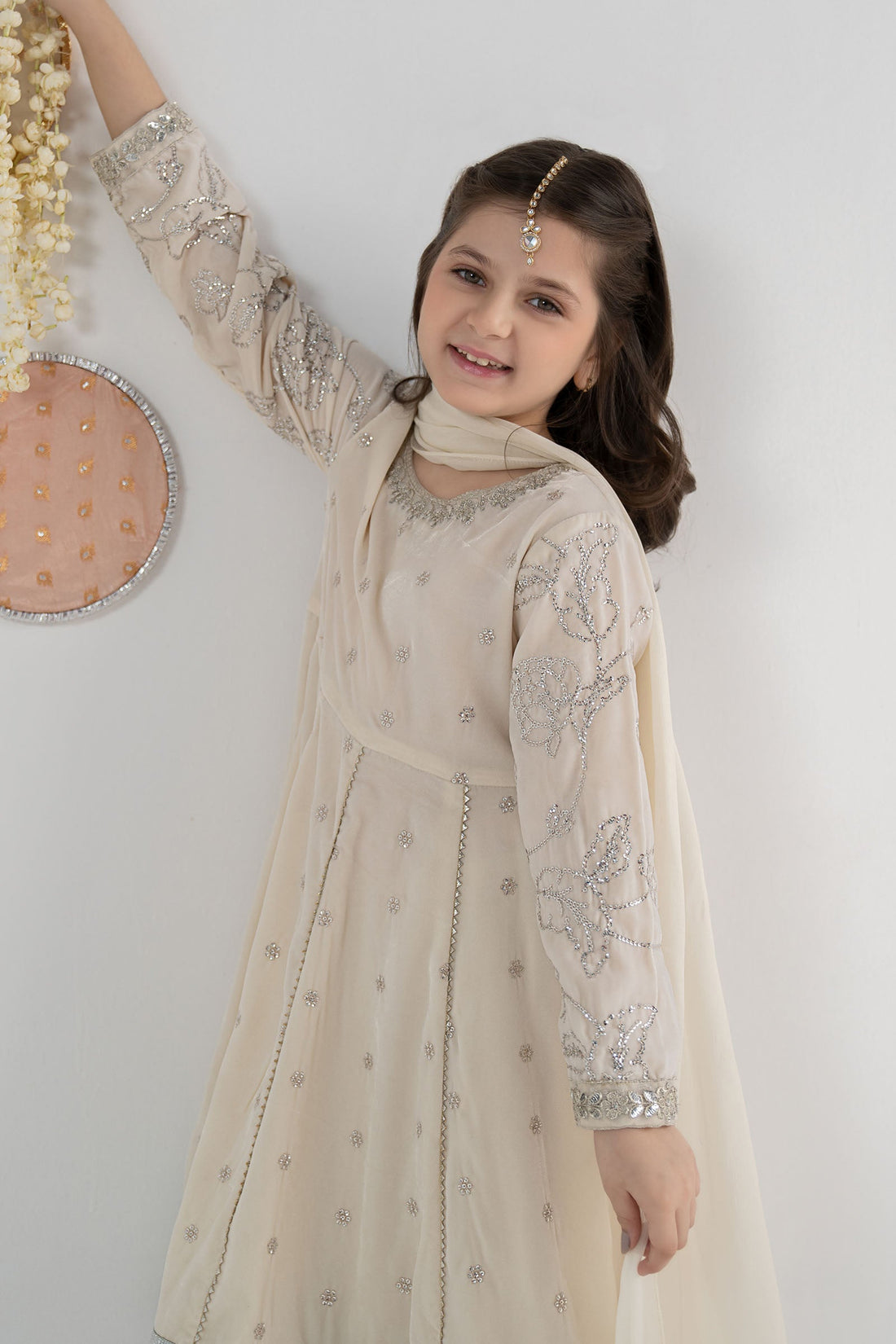 3 Piece Embroidered Velvet Suit - Kids Clothing - available at Maria Faisal in UK and USA.