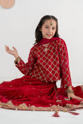 3 Piece Embroidered Velvet Suit - Kids Clothing - available at Maria Faisal in UK and USA.
