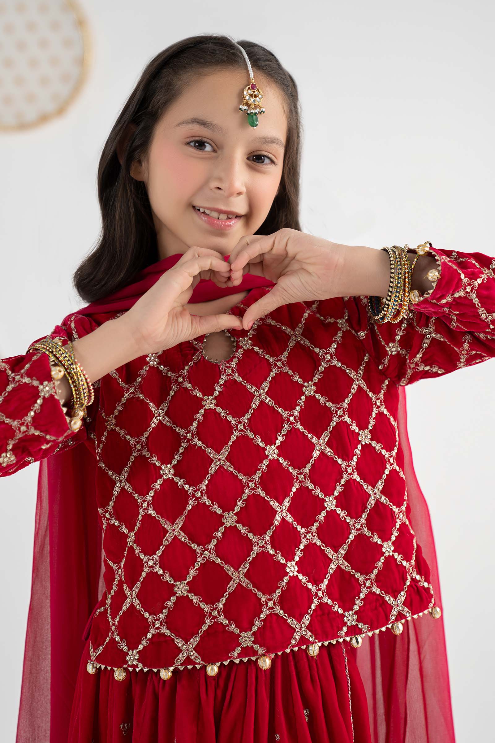 3 Piece Embroidered Velvet Suit - Kids Clothing - available at Maria Faisal in UK and USA.