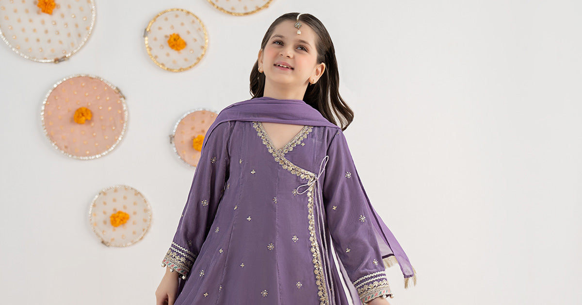 3 Piece Embroidered Velvet Suit - Kids Clothing - available at Maria Faisal in UK and USA.