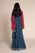 Maria B | 3 Piece Embroidered Raw Silk Suit | MKS-EF25-07 - by - Libasekhas UK - Registered Vendor of : Maria B - 100% Original Designer Dresss