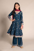 Maria B | 3 Piece Embroidered Raw Silk Suit | MKS-EF25-07 - by - Libasekhas UK - Registered Vendor of : Maria B - 100% Original Designer Dresss