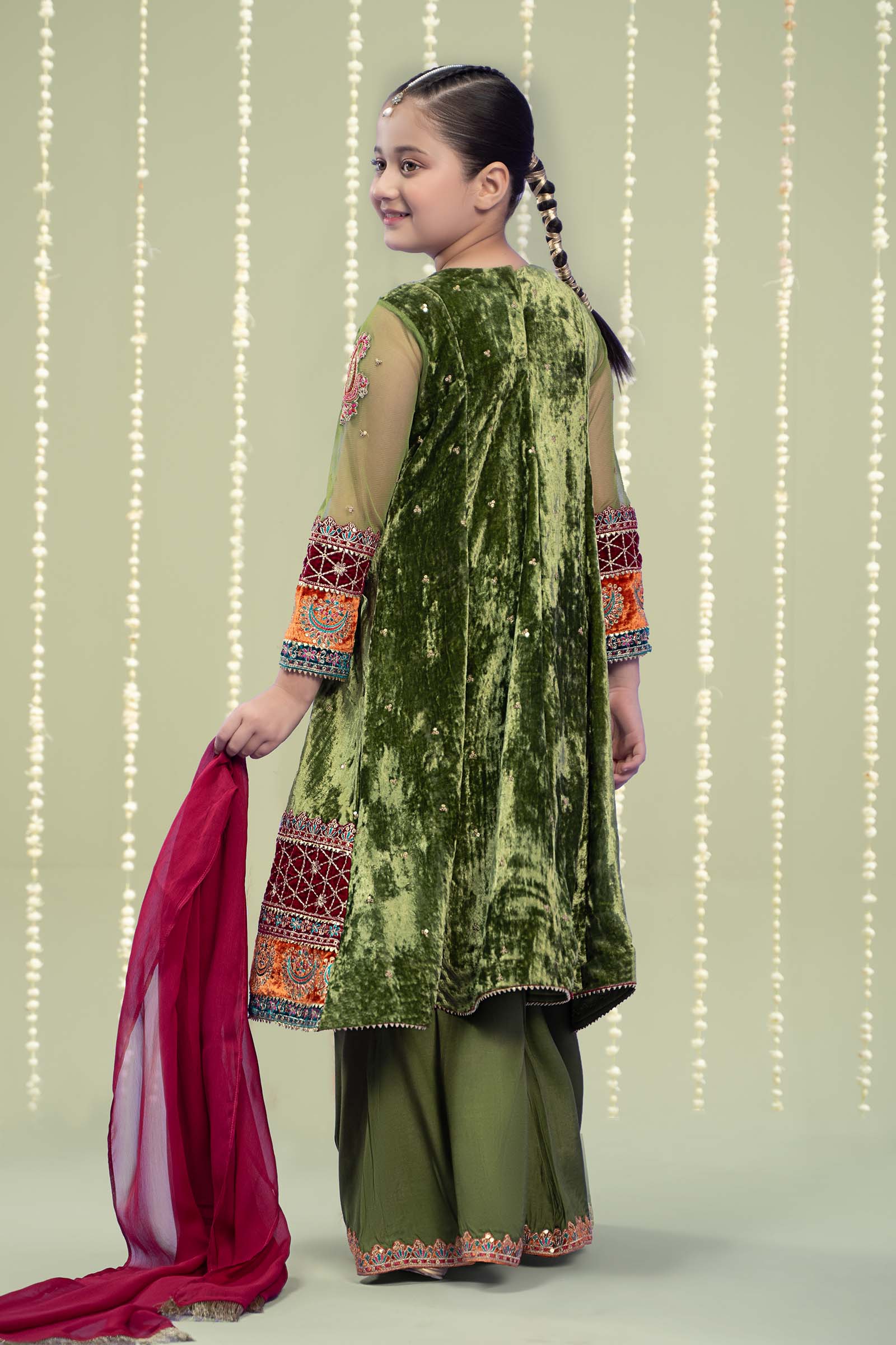 Maria B | 3 Piece Embroidered Velvet Suit | MKS-W24-15 - by - Libasekhas UK - Registered Vendor of : Maria B - 100% Original Designer Dresss