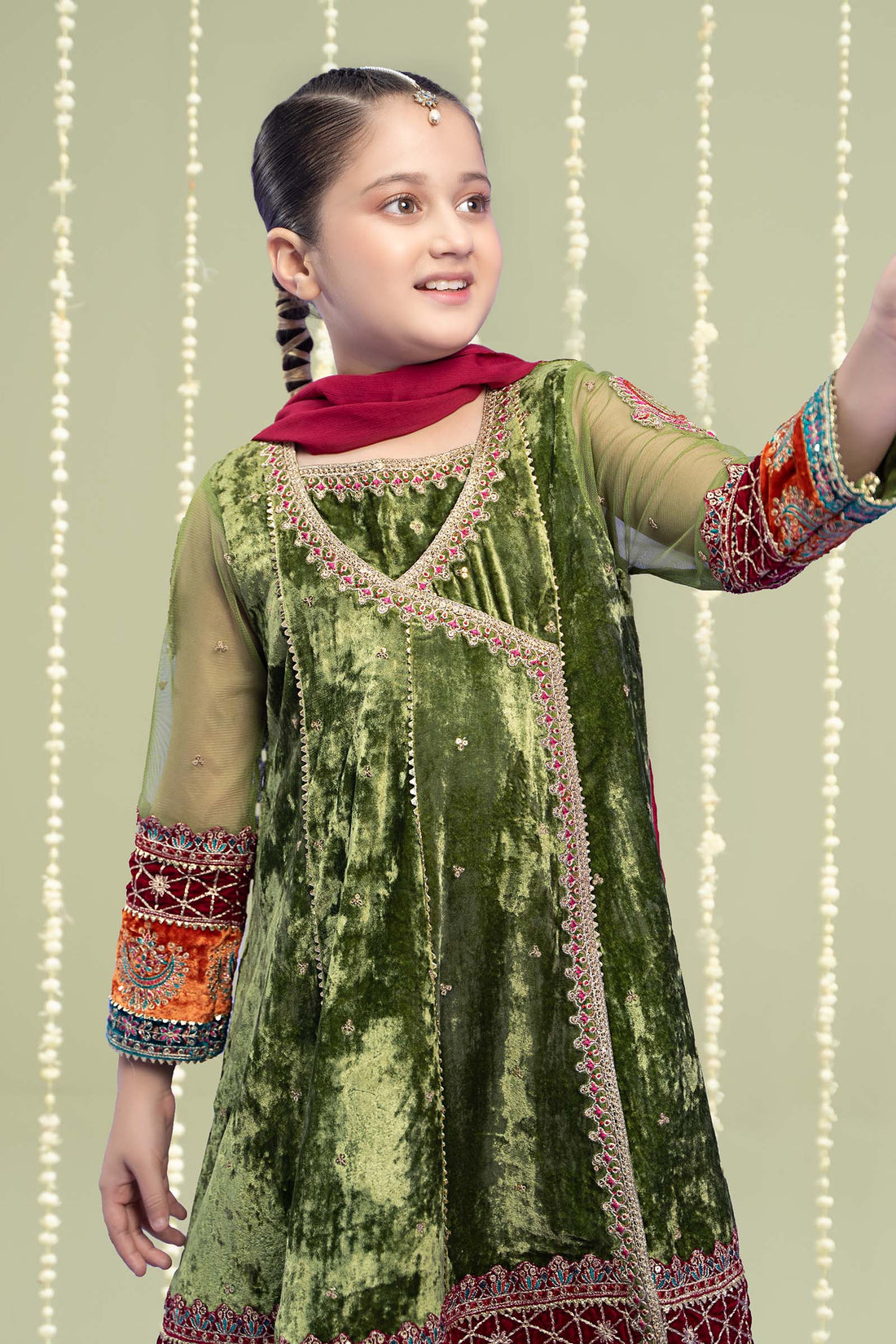 Maria B | 3 Piece Embroidered Velvet Suit | MKS-W24-15 - by - Libasekhas UK - Registered Vendor of : Maria B - 100% Original Designer Dresss