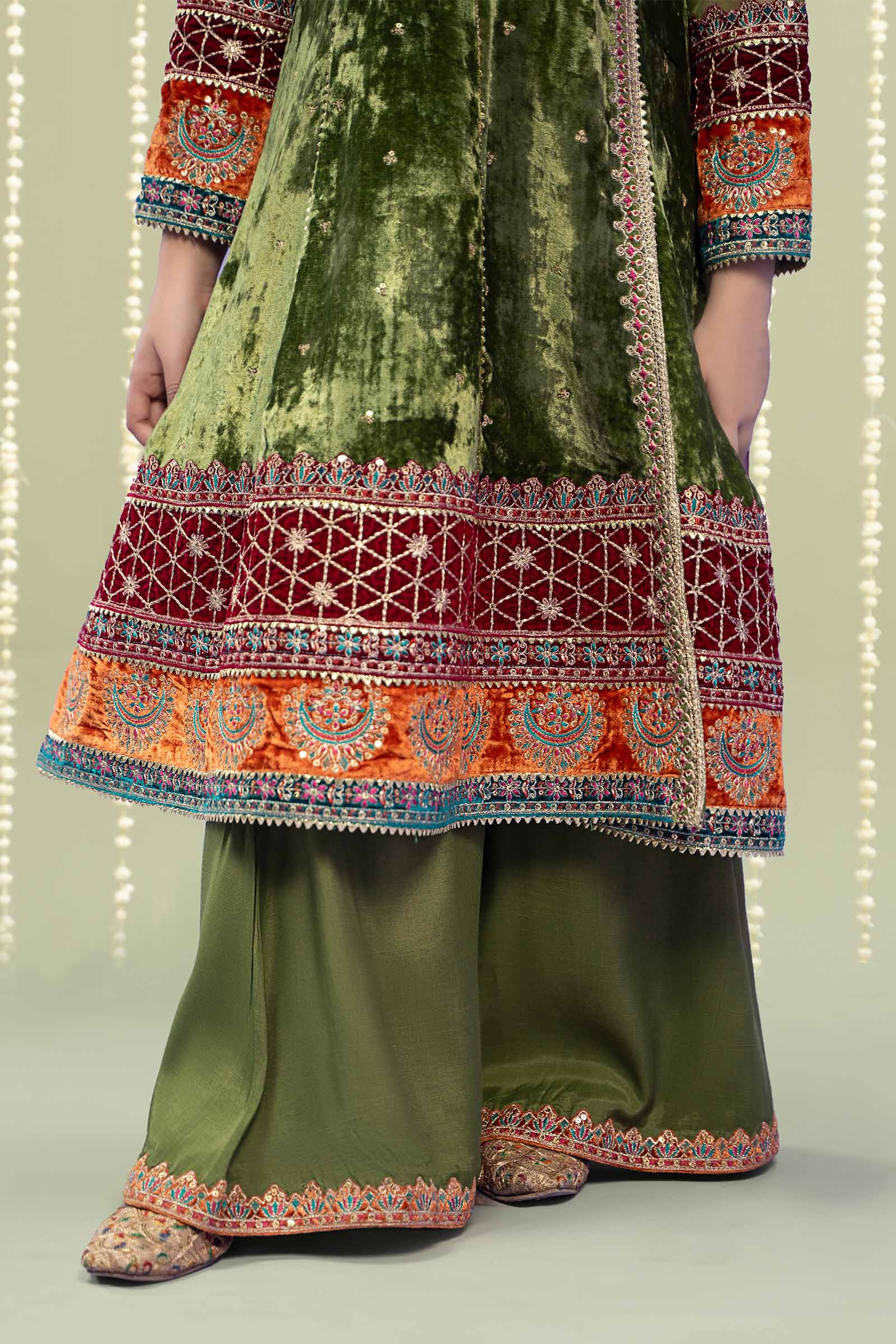 Maria B | 3 Piece Embroidered Velvet Suit | MKS-W24-15 - by - Libasekhas UK - Registered Vendor of : Maria B - 100% Original Designer Dresss
