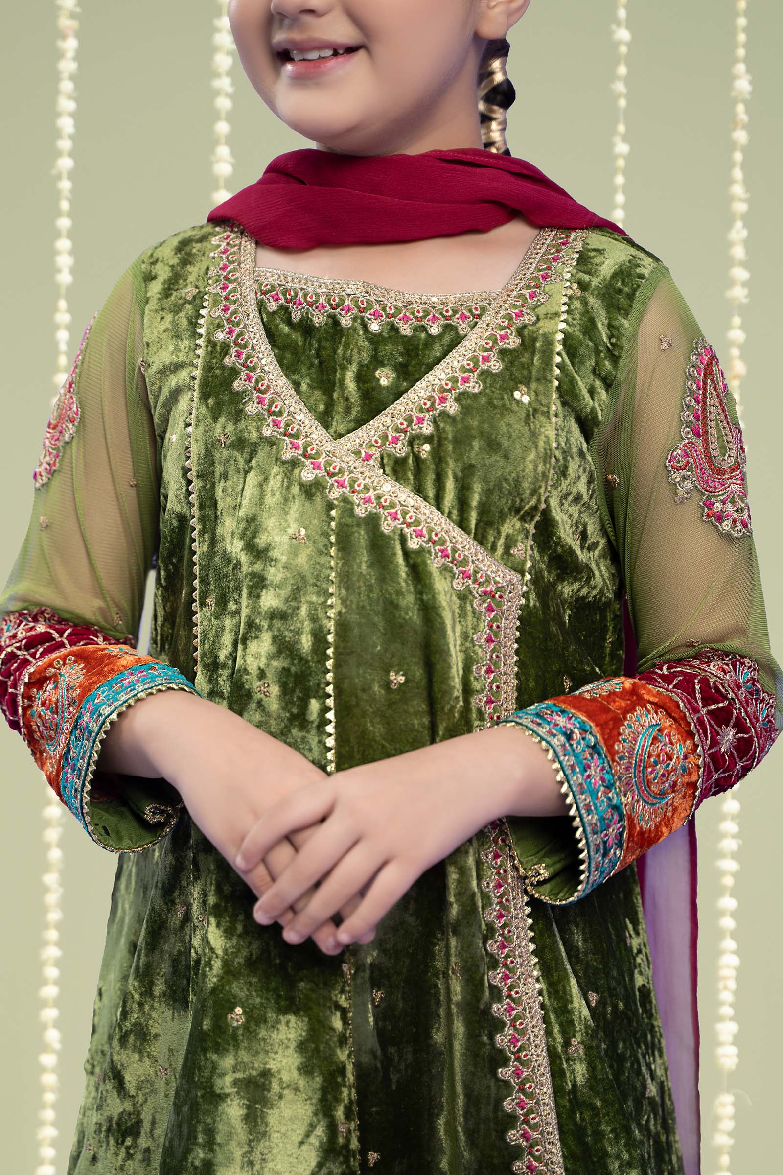 Maria B | 3 Piece Embroidered Velvet Suit | MKS-W24-15 - by - Libasekhas UK - Registered Vendor of : Maria B - 100% Original Designer Dresss